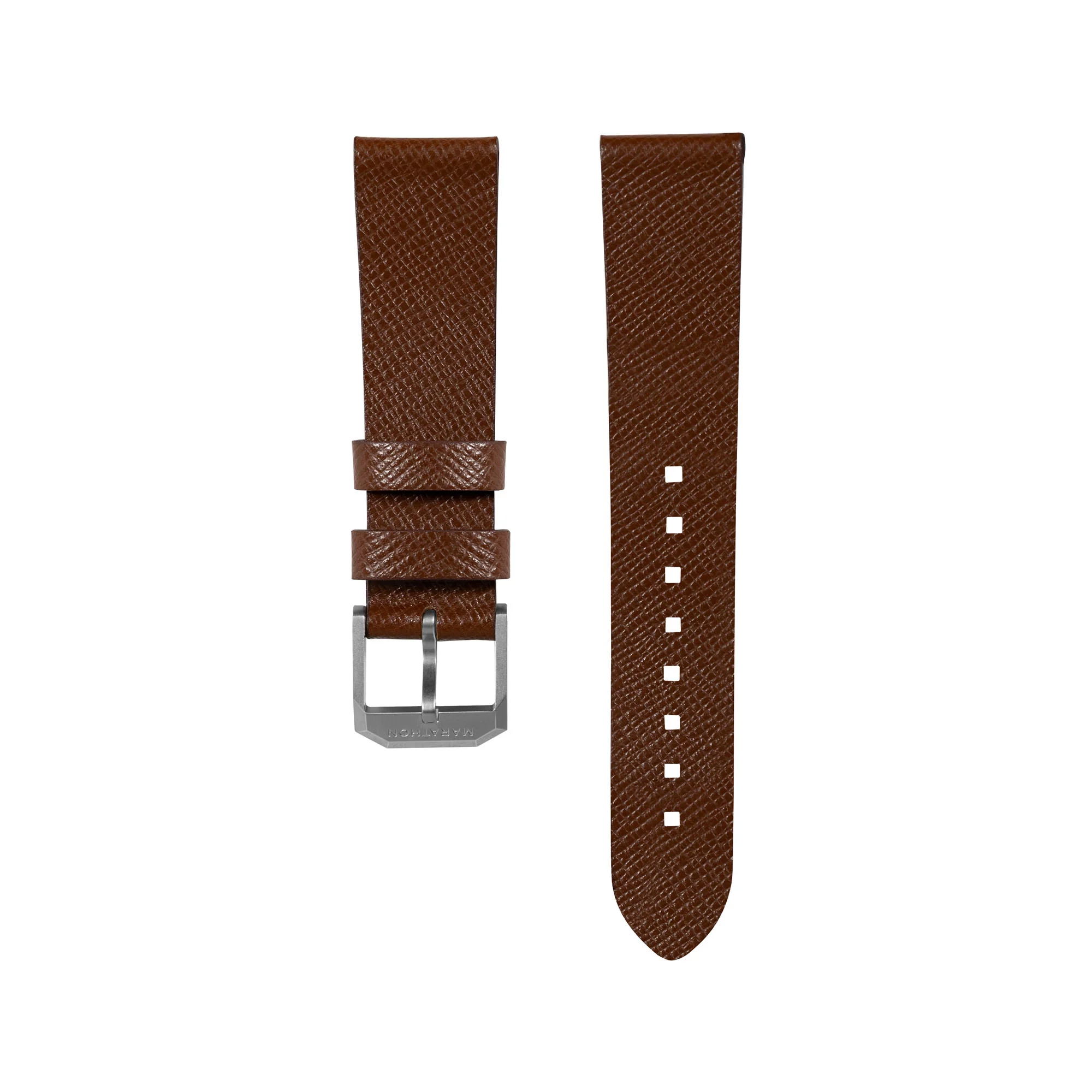 2-Piece Leather Strap, 20mm, Cognac, Brushed Hardware