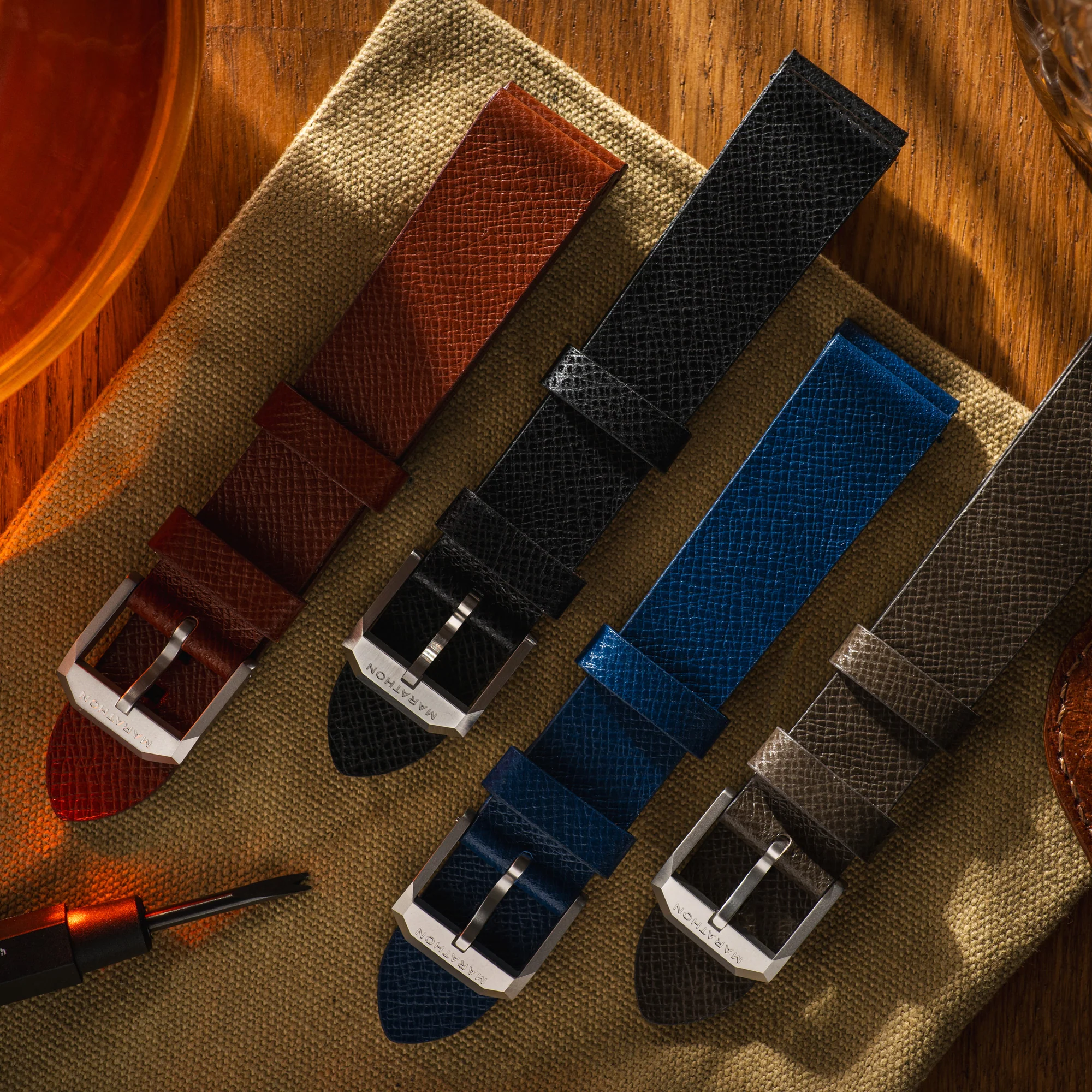 2-Piece Leather Strap, 20mm, Moss Green, Brushed Steel Hardware 14 2-Piece Leather Strap, 20mm, Moss Green, Brushed Steel Hardware