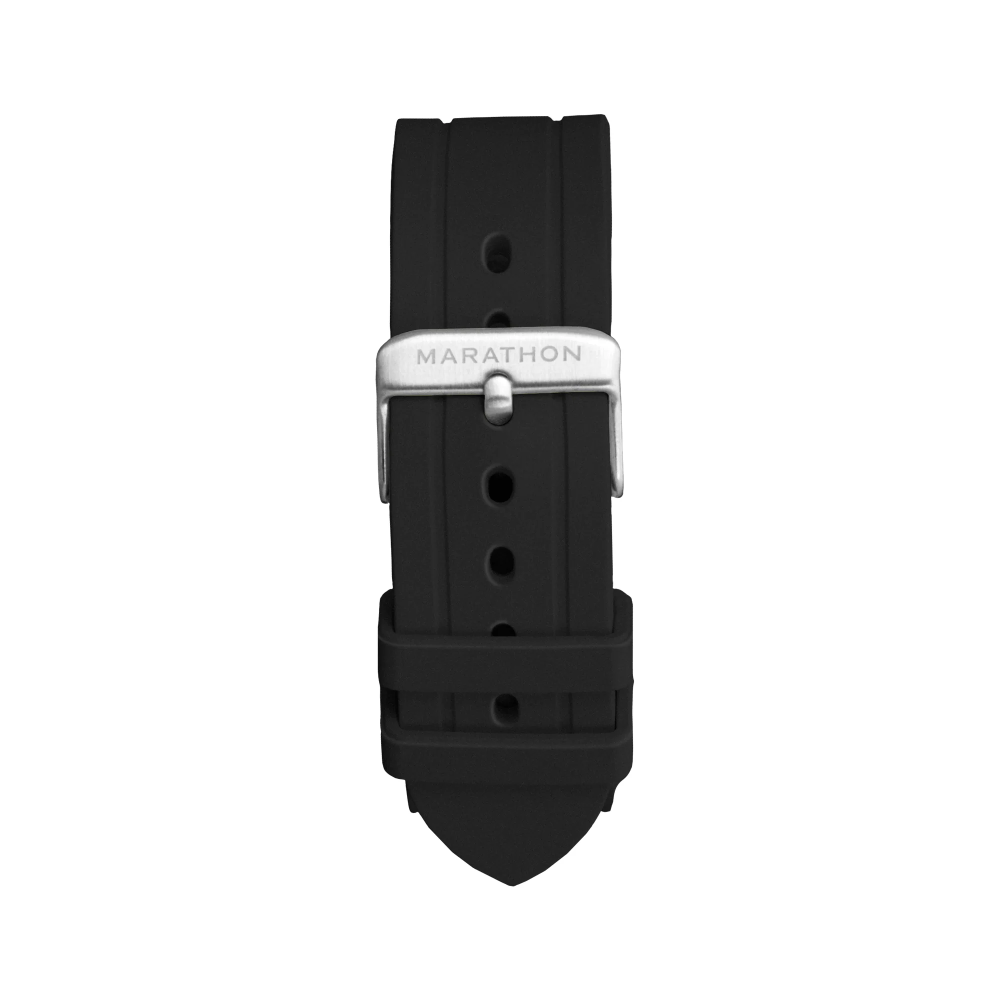 Two-Piece Rubber Dive Strap, Black, 22mm