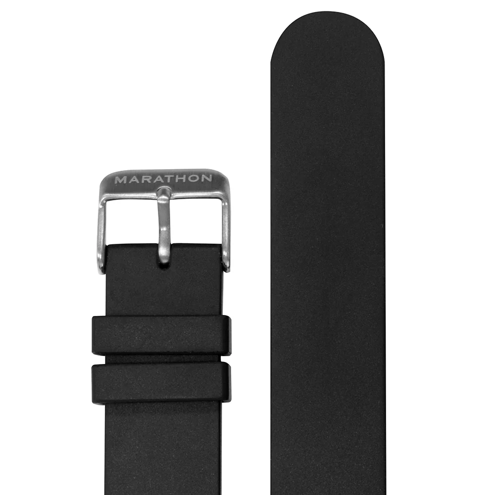 Two-Piece Rubber Dive Strap, Black, 18mm 1 Two-Piece Rubber Dive Strap, Black, 18mm