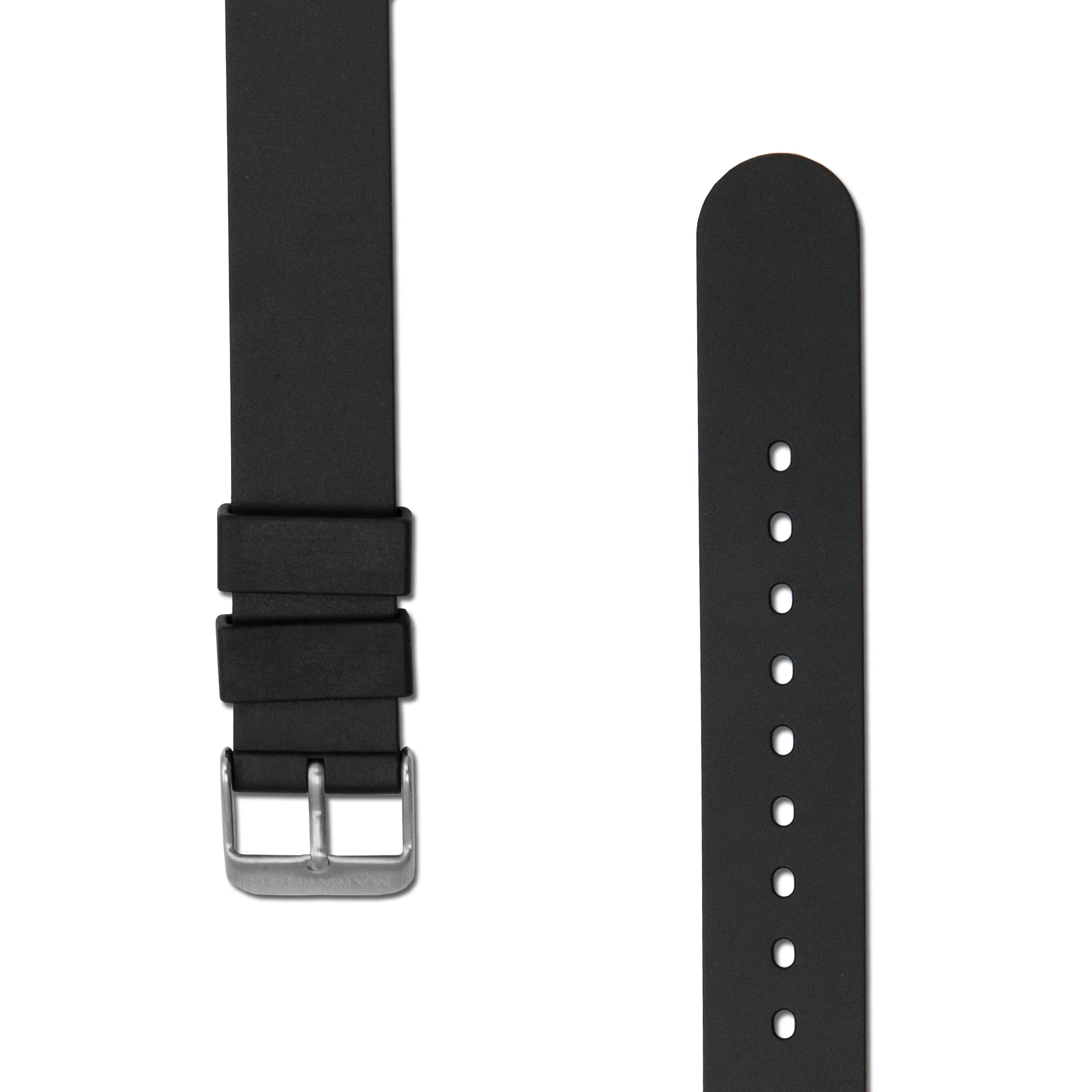 Two-Piece Rubber Dive Strap, Black, 18mm 3 Two-Piece Rubber Dive Strap, Black, 18mm