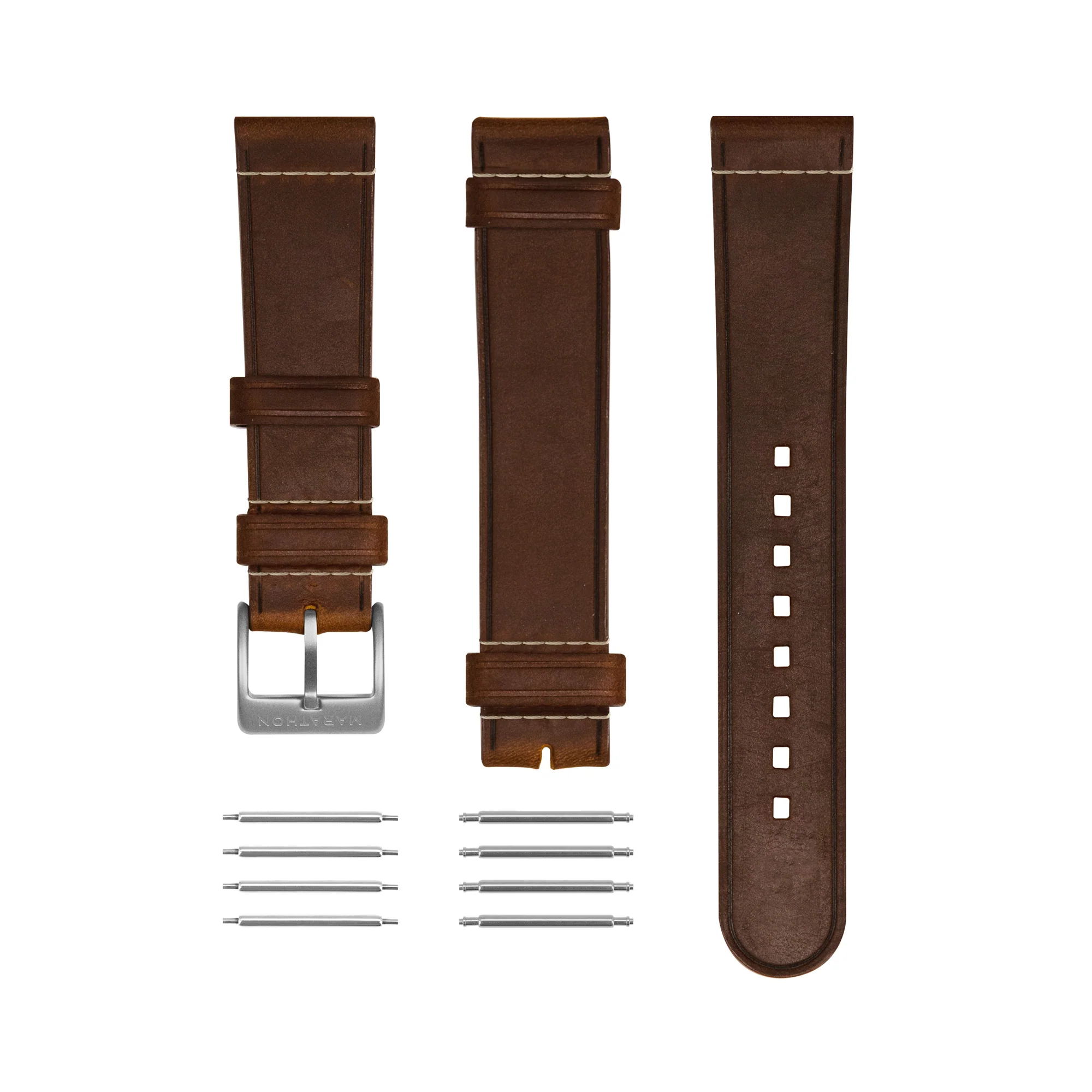 3-Piece Leather Strap Kit, Parkerized, 20mm