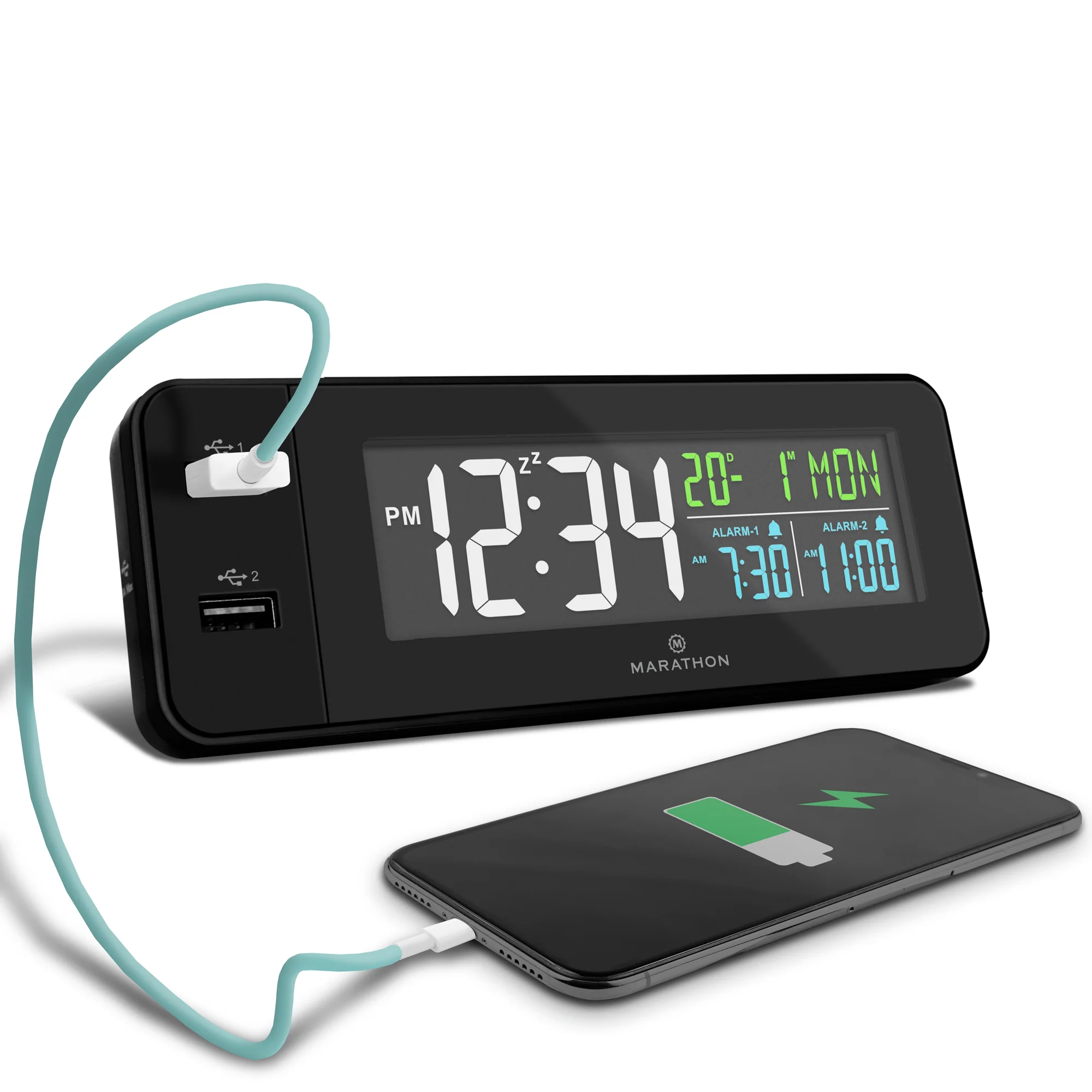 Hotel Collection - Fast Charging Dual USB-C Alarm Clock (Black) 4 Hotel Collection - Fast Charging Dual USB-C Alarm Clock (Black)