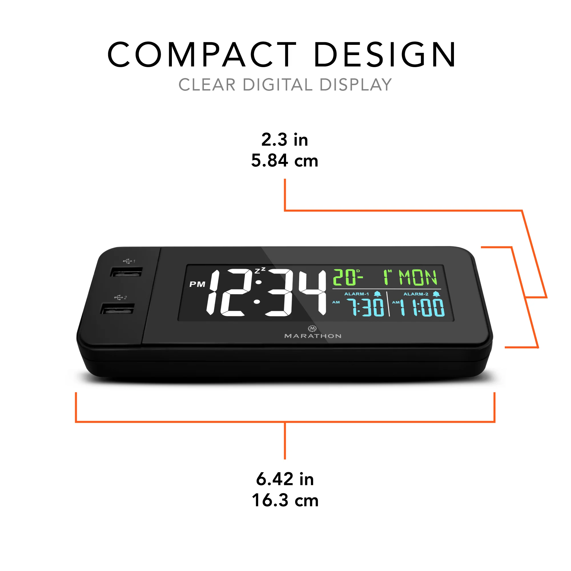 Hotel Collection - Fast Charging Dual USB-C Alarm Clock (Black) 5 Hotel Collection - Fast Charging Dual USB-C Alarm Clock (Black)