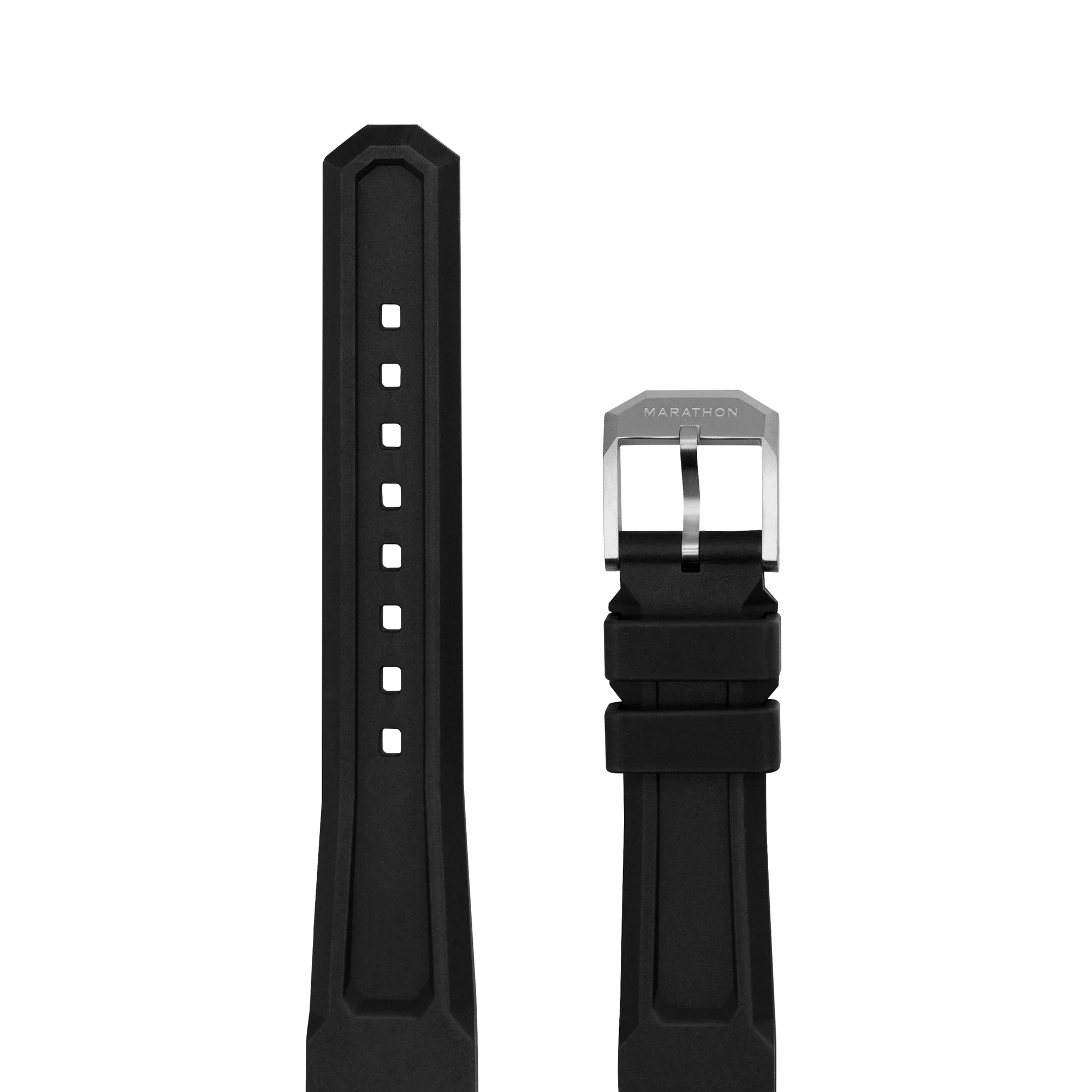 3-Piece Rubber Strap Kit, Black, 18mm