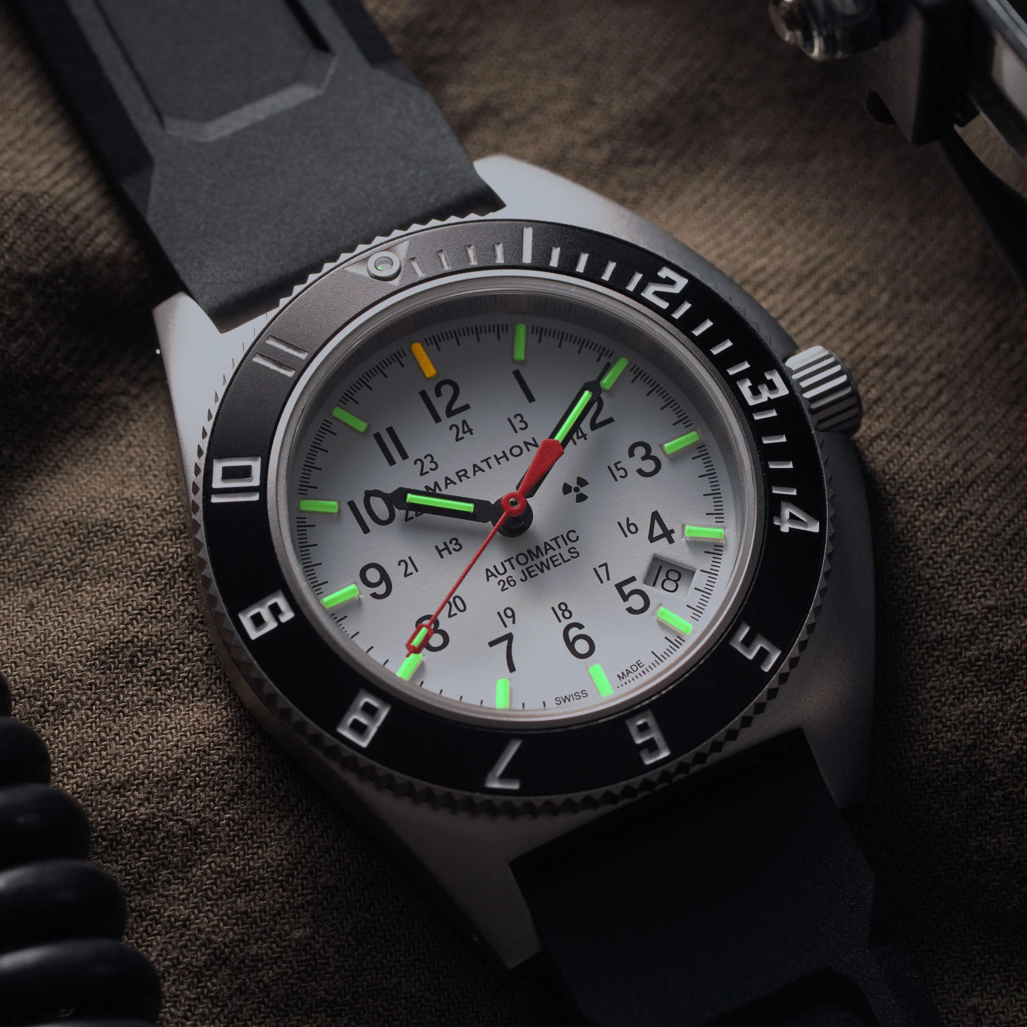 41mm Arctic Steel Navigator w/ Date Automatic (Arctic SSNAV-D Auto) on Black 3-Piece Rubber Strap Kit 2 41mm Arctic Steel Navigator w/ Date Automatic (Arctic SSNAV-D Auto) on Black 3-Piece Rubber Strap Kit