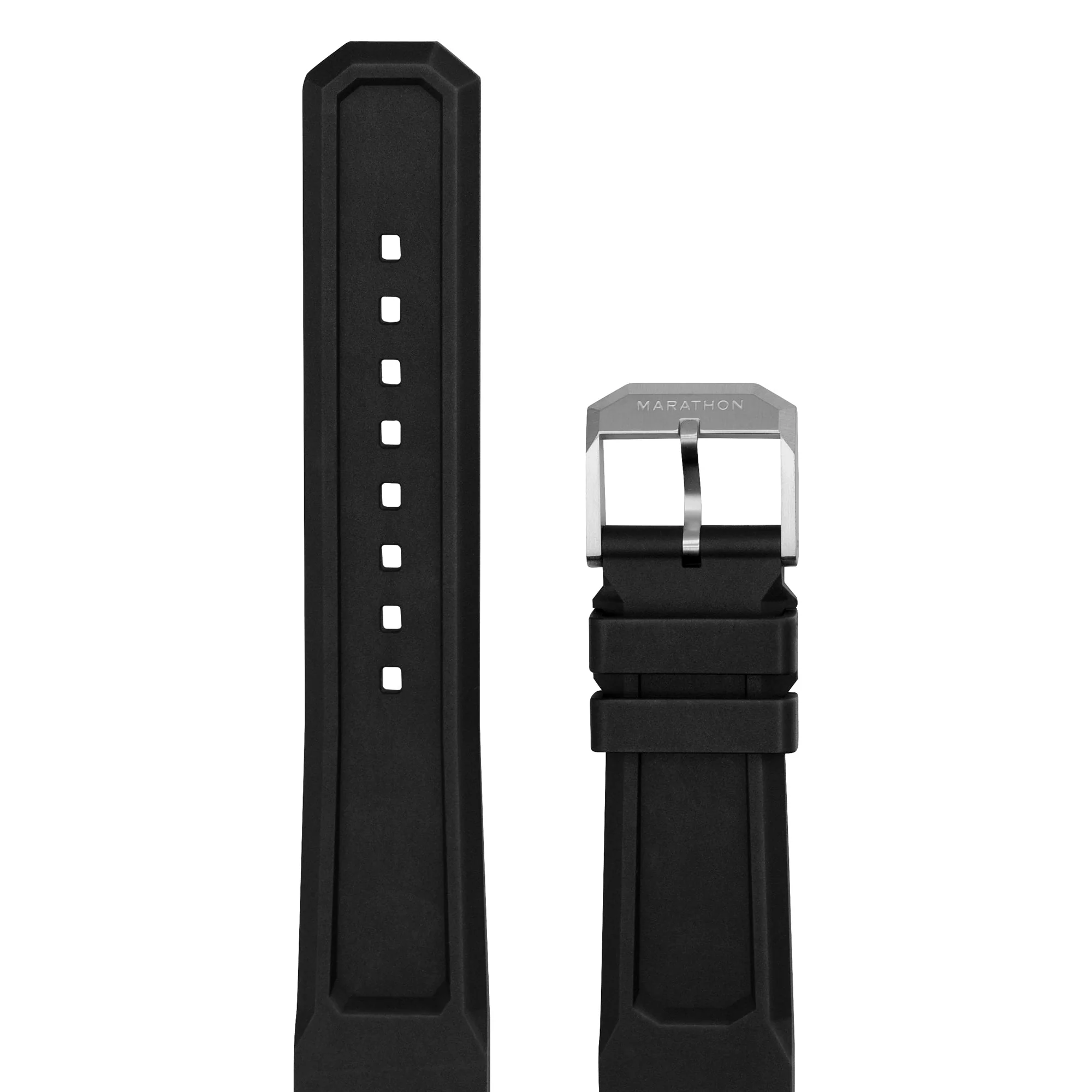3-Piece Rubber Strap Kit, Black, 22mm