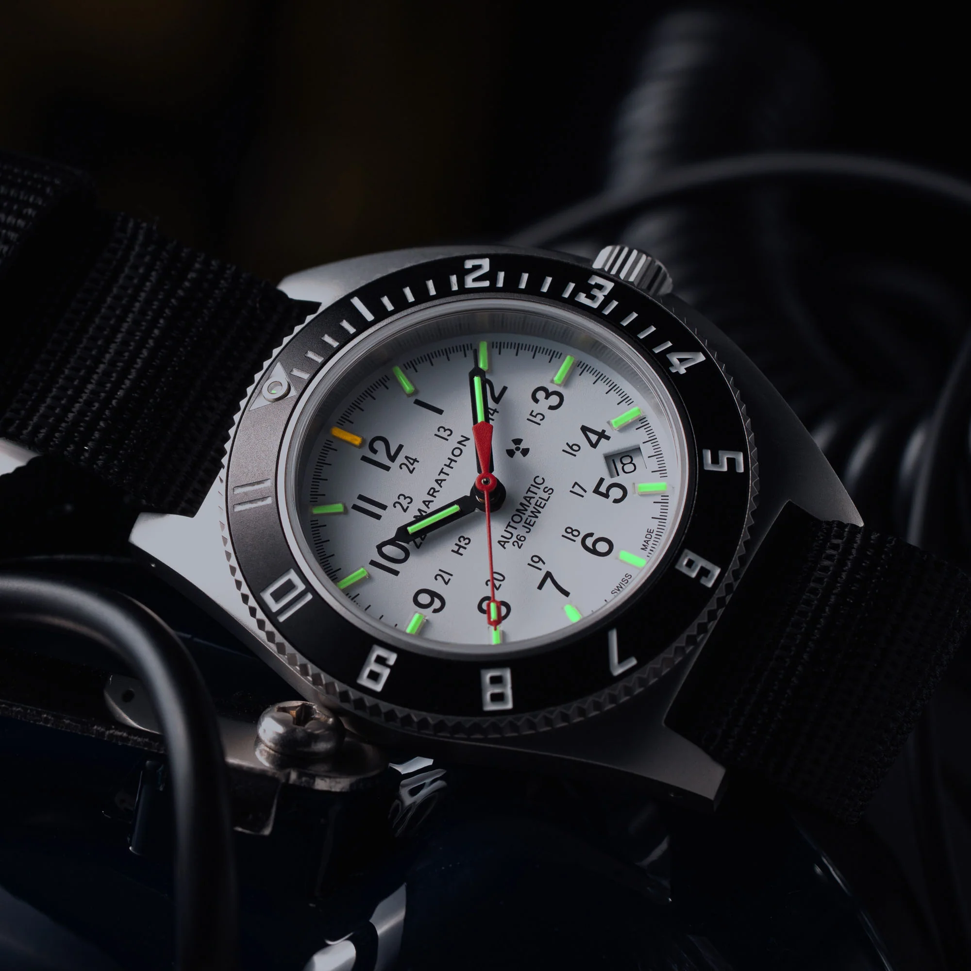 41mm Arctic Steel Navigator w/ Date Automatic (Arctic SSNAV-D Auto) on Ballistic Nylon