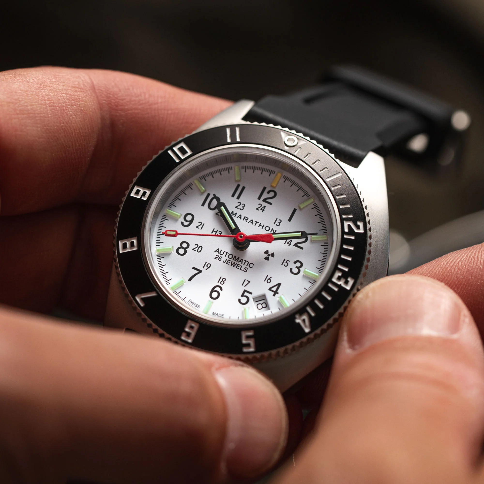 41mm Arctic Steel Navigator w/ Date Automatic (Arctic SSNAV-D Auto) on Black 3-Piece Rubber Strap Kit 5 41mm Arctic Steel Navigator w/ Date Automatic (Arctic SSNAV-D Auto) on Black 3-Piece Rubber Strap Kit