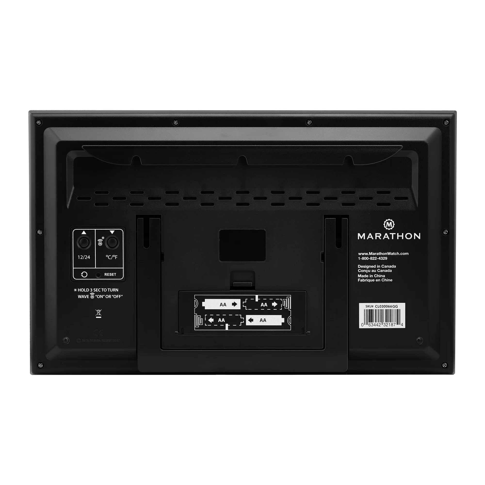 Self-Setting Full Calendar Clock with Extra Large Digits Indoor and Outdoor Temperature - Graphite Grey