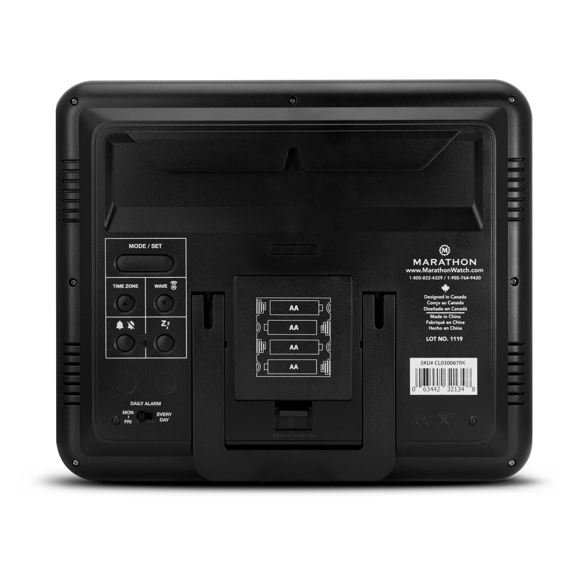 Slim Self-Setting Wall Clock with Full Calendar Display, Temperature & Humidity