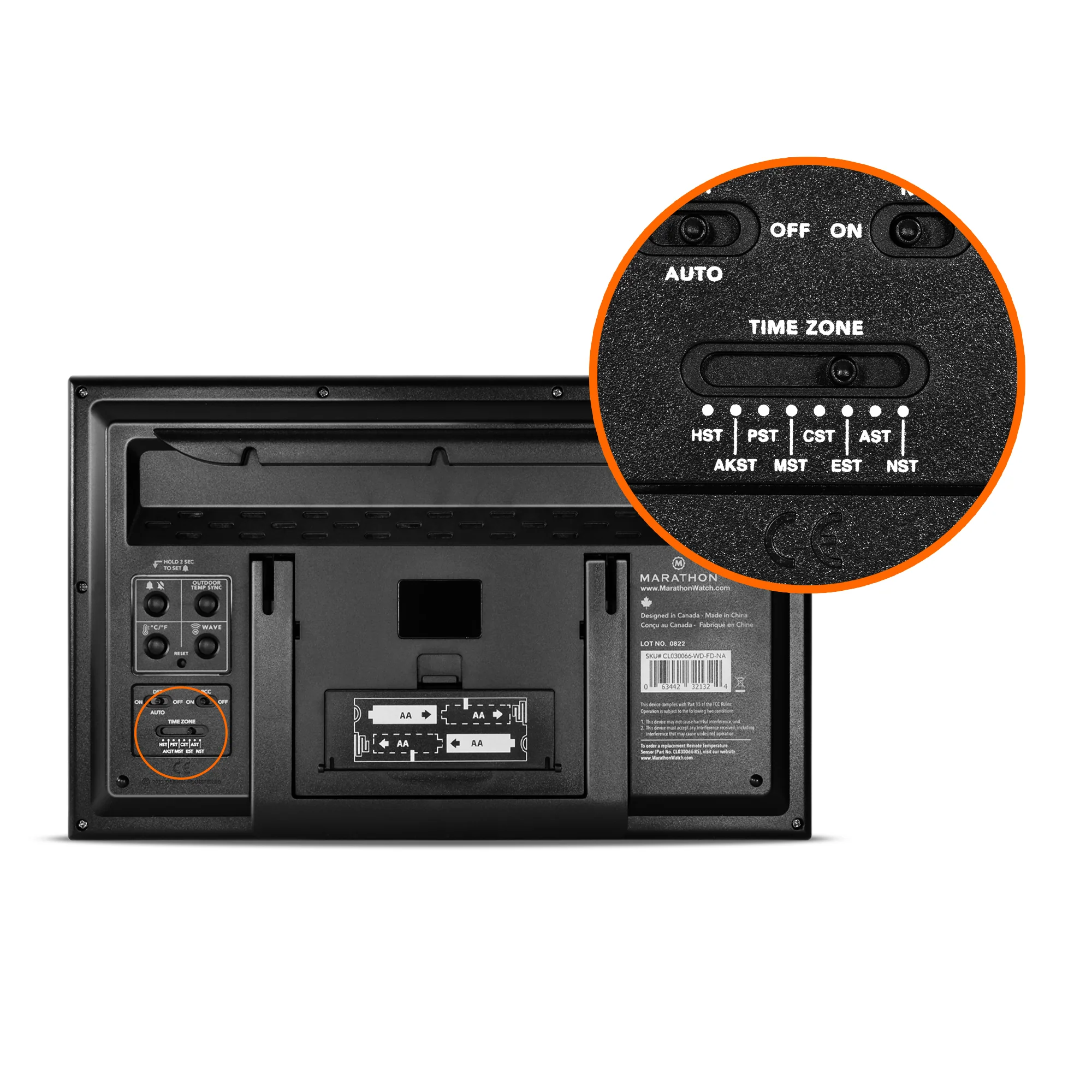 Self-Setting Full Calendar Clock with Extra Large Digits Indoor and Outdoor Temperature - Black 23 Self-Setting Full Calendar Clock with Extra Large Digits Indoor and Outdoor Temperature - Black