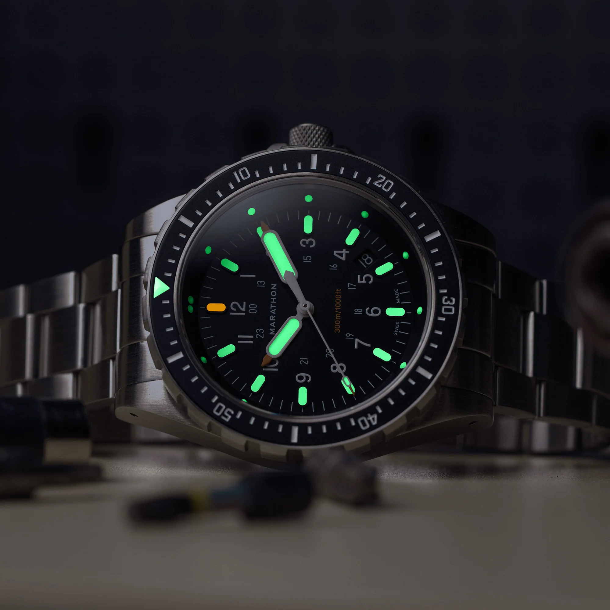 46mm Jumbo Diver's Quartz (JSAR) with Stainless Steel Bracelet