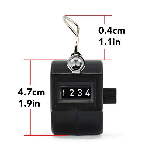 Black Handheld Tally Counter with Finger Ring 6 Black Handheld Tally Counter with Finger Ring