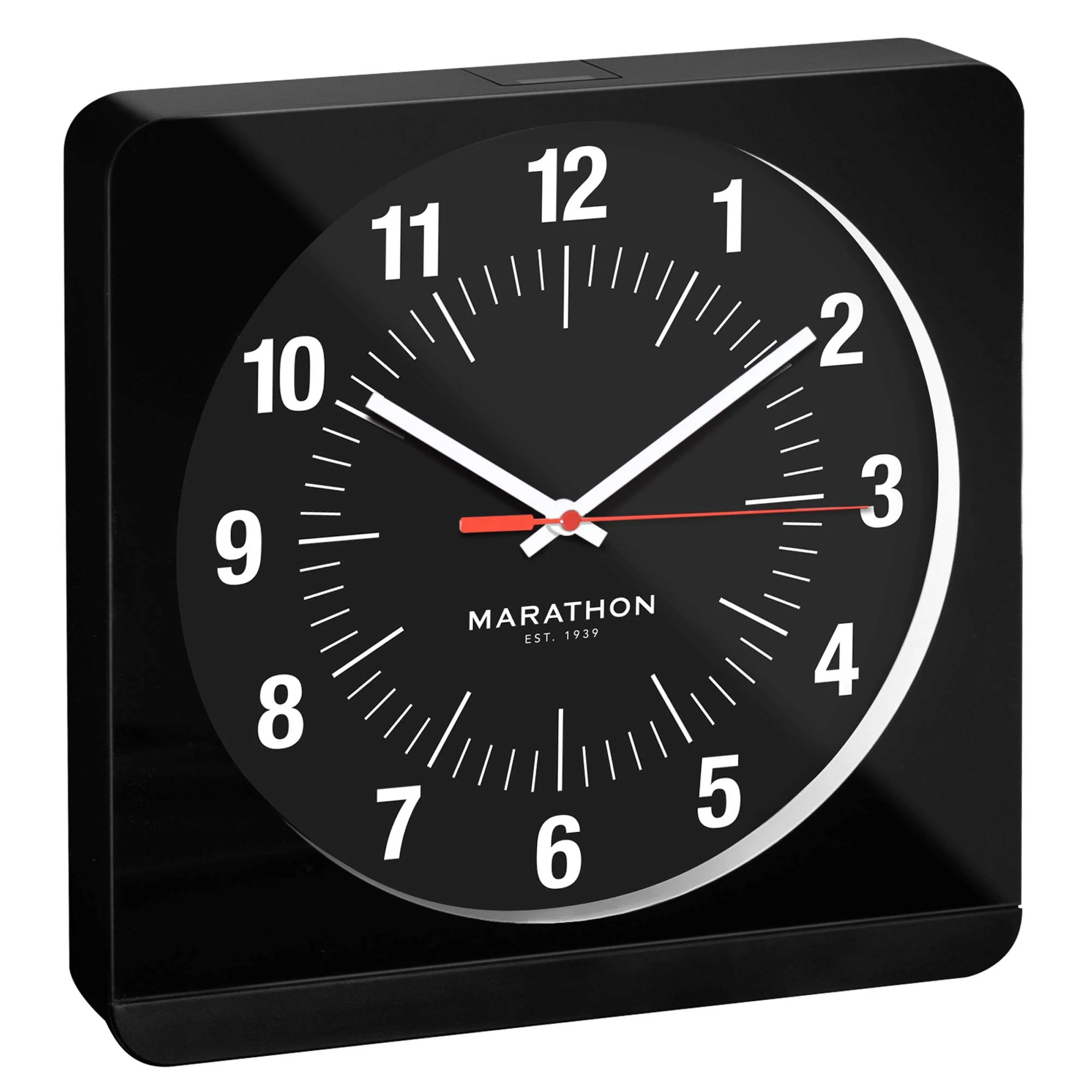 Studio Edition Jumbo 12 Inch Analog Wall Clock with Auto Backlight - Black/Black Dial 6 Studio Edition Jumbo 12 Inch Analog Wall Clock with Auto Backlight - Black/Black Dial