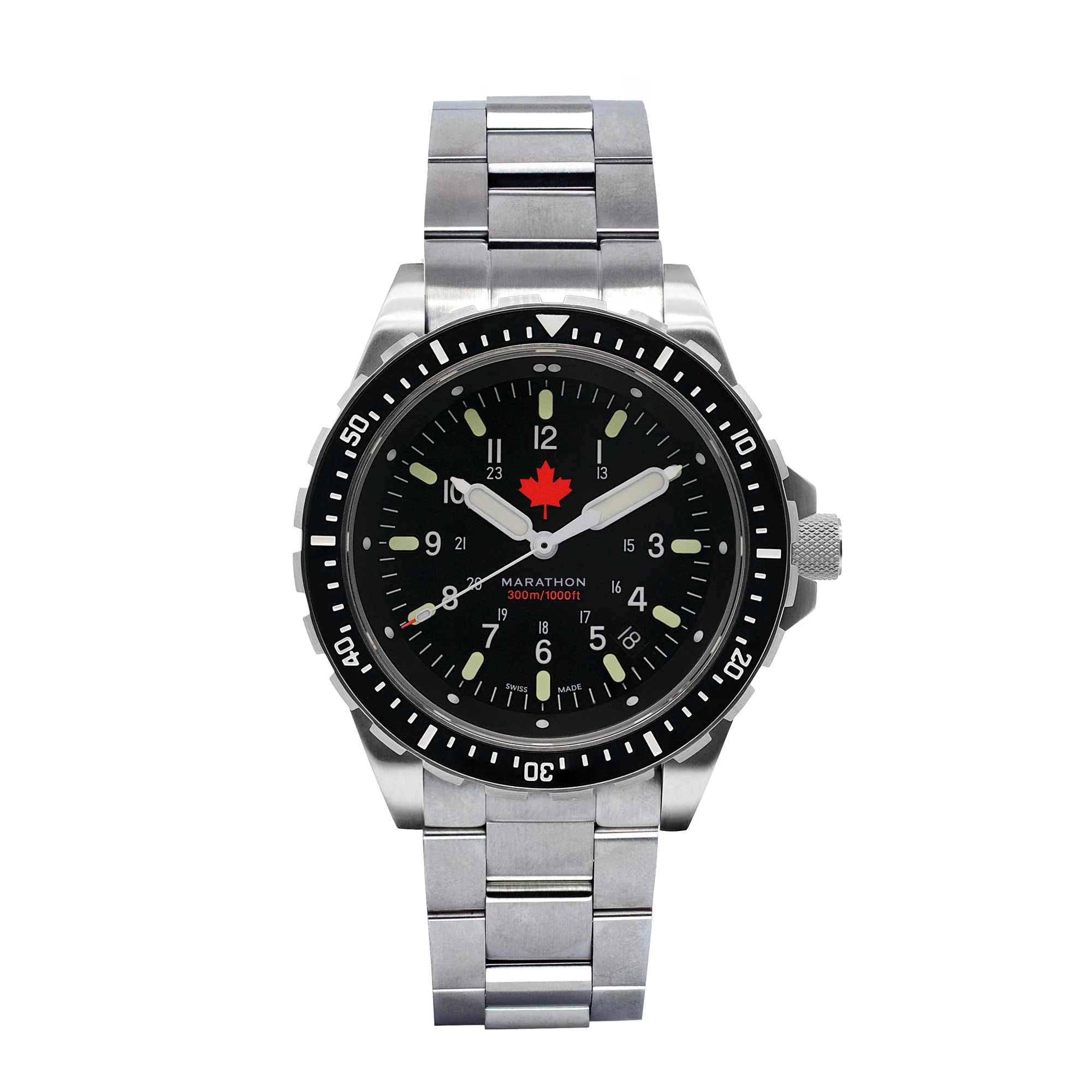 46mm Red Maple Jumbo Diver's Quartz (JSAR) with Stainless Steel Bracelet 1 46mm Red Maple Jumbo Diver's Quartz (JSAR) with Stainless Steel Bracelet