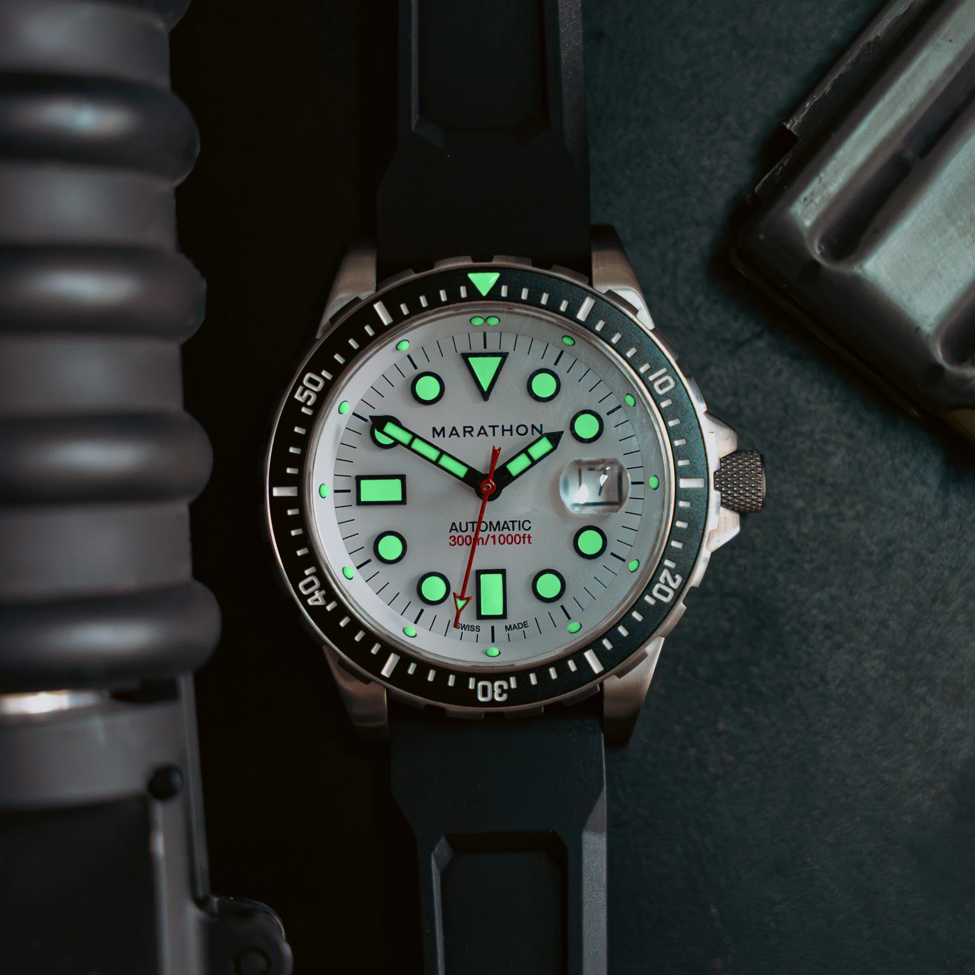 46mm Arctic Original SAR w/ Date on 3-Piece Rubber Strap Kit (OSAR-D)