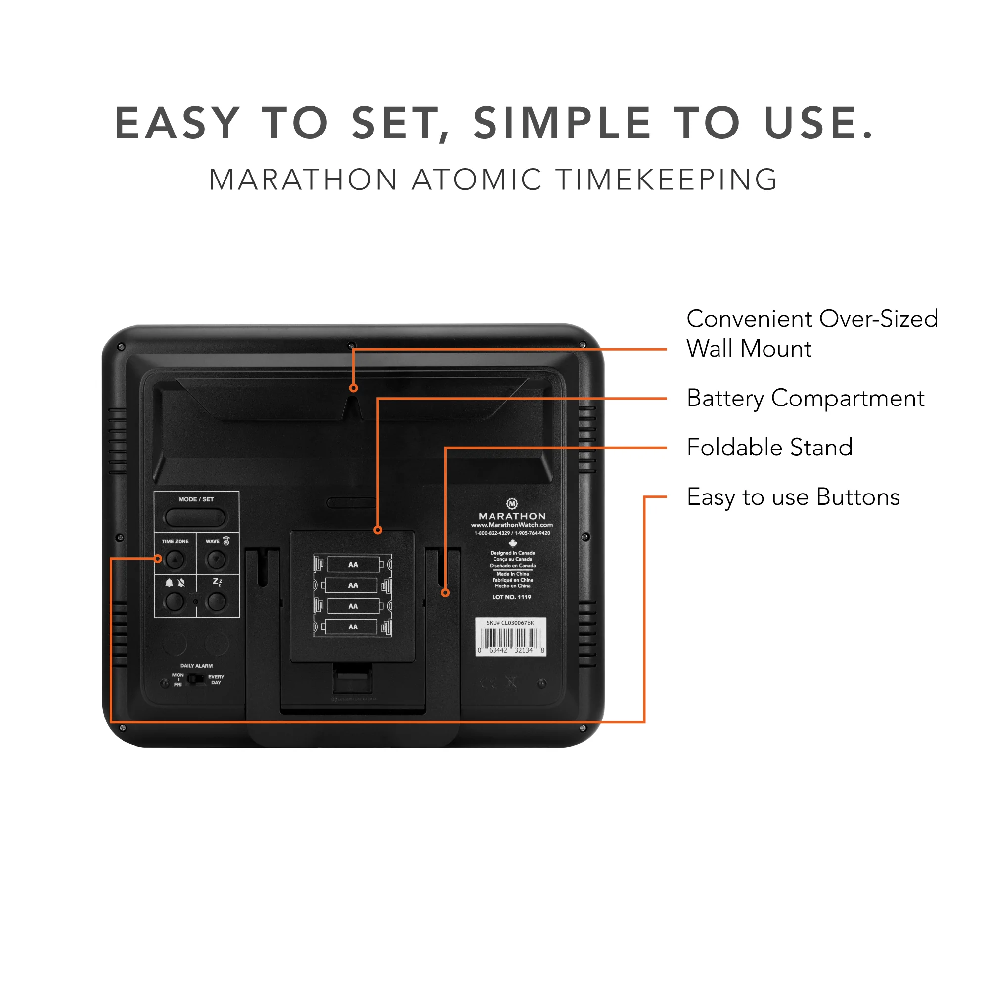 Slim Self-Setting Wall Clock with Full Calendar Display, Temperature & Humidity 18 Slim Self-Setting Wall Clock with Full Calendar Display, Temperature & Humidity