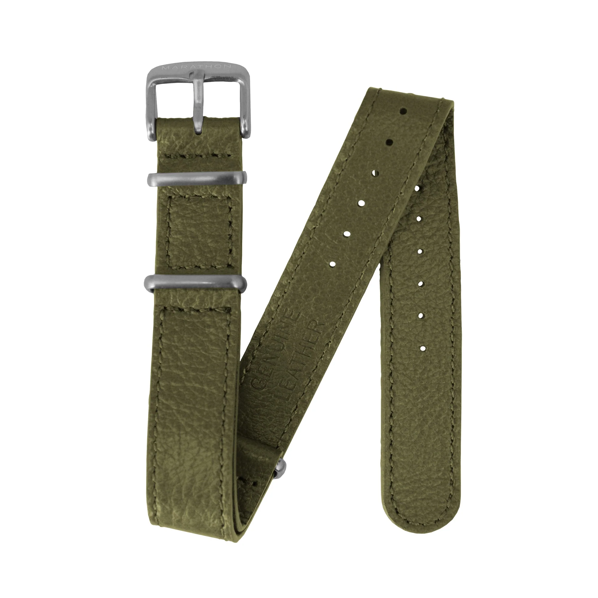 Leather DEFSTAN Strap, Olive Green, 22mm 3 Leather DEFSTAN Strap, Olive Green, 22mm