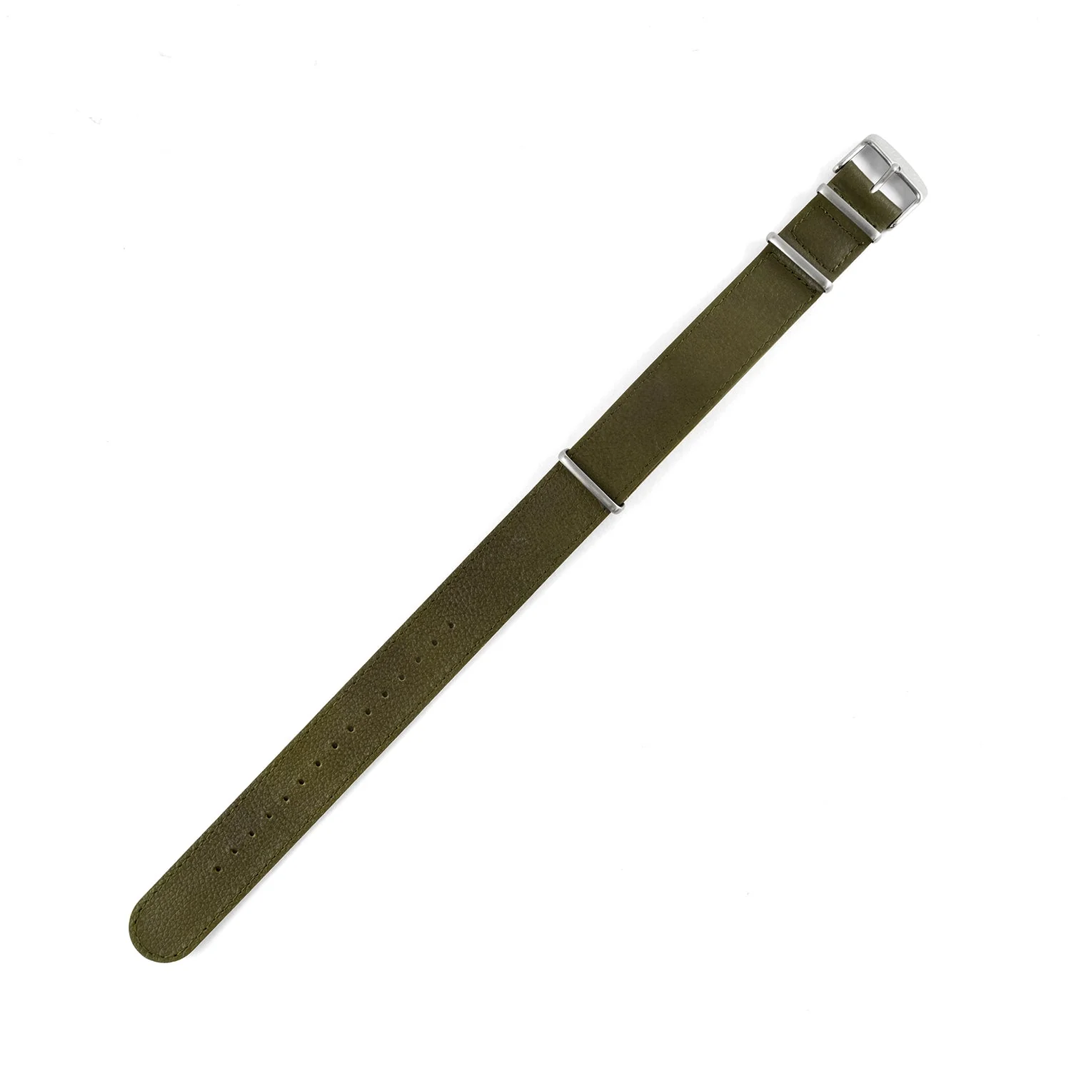Leather DEFSTAN Strap, Olive Green, 18mm