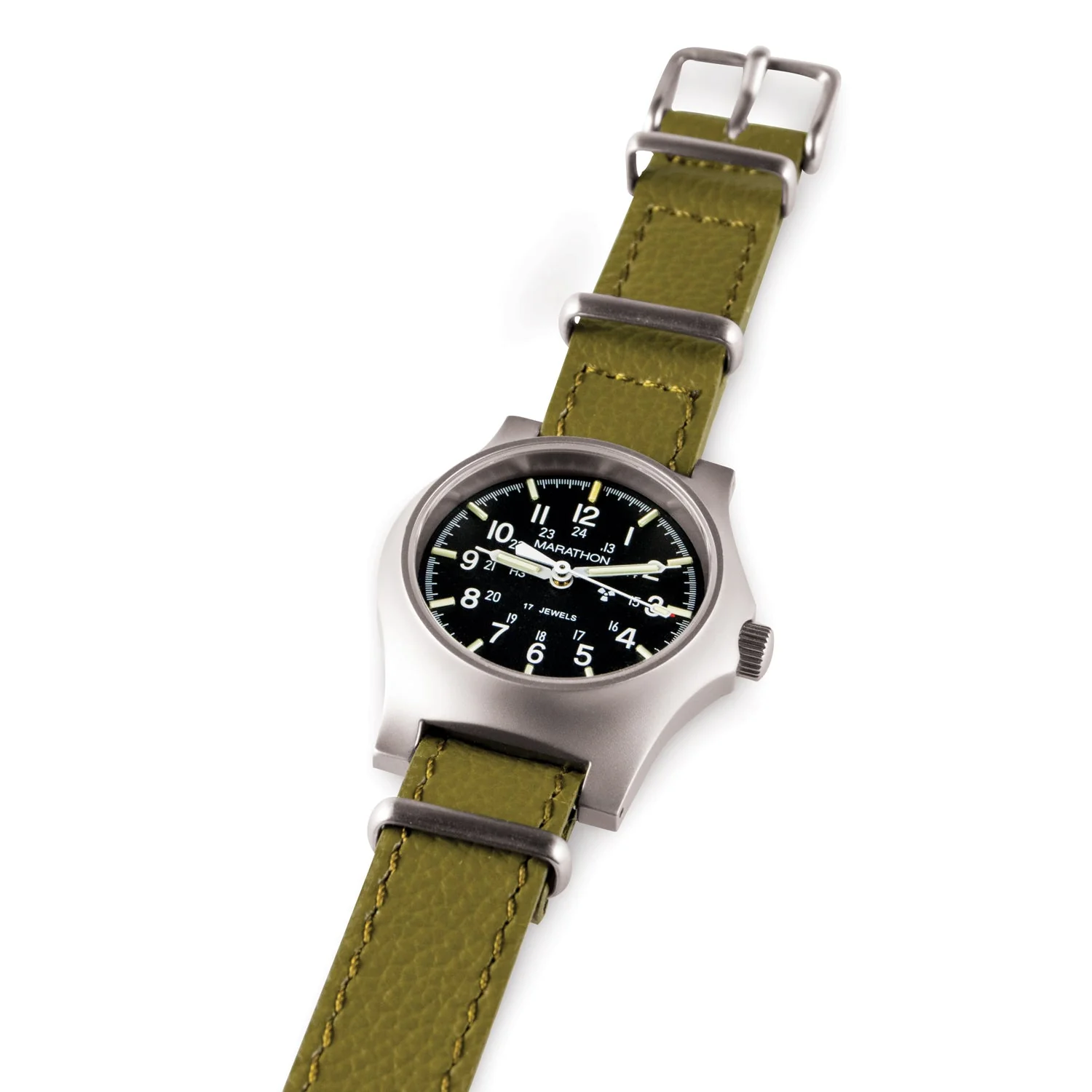 Leather DEFSTAN Strap, Olive Green, 16mm 2 Leather DEFSTAN Strap, Olive Green, 16mm