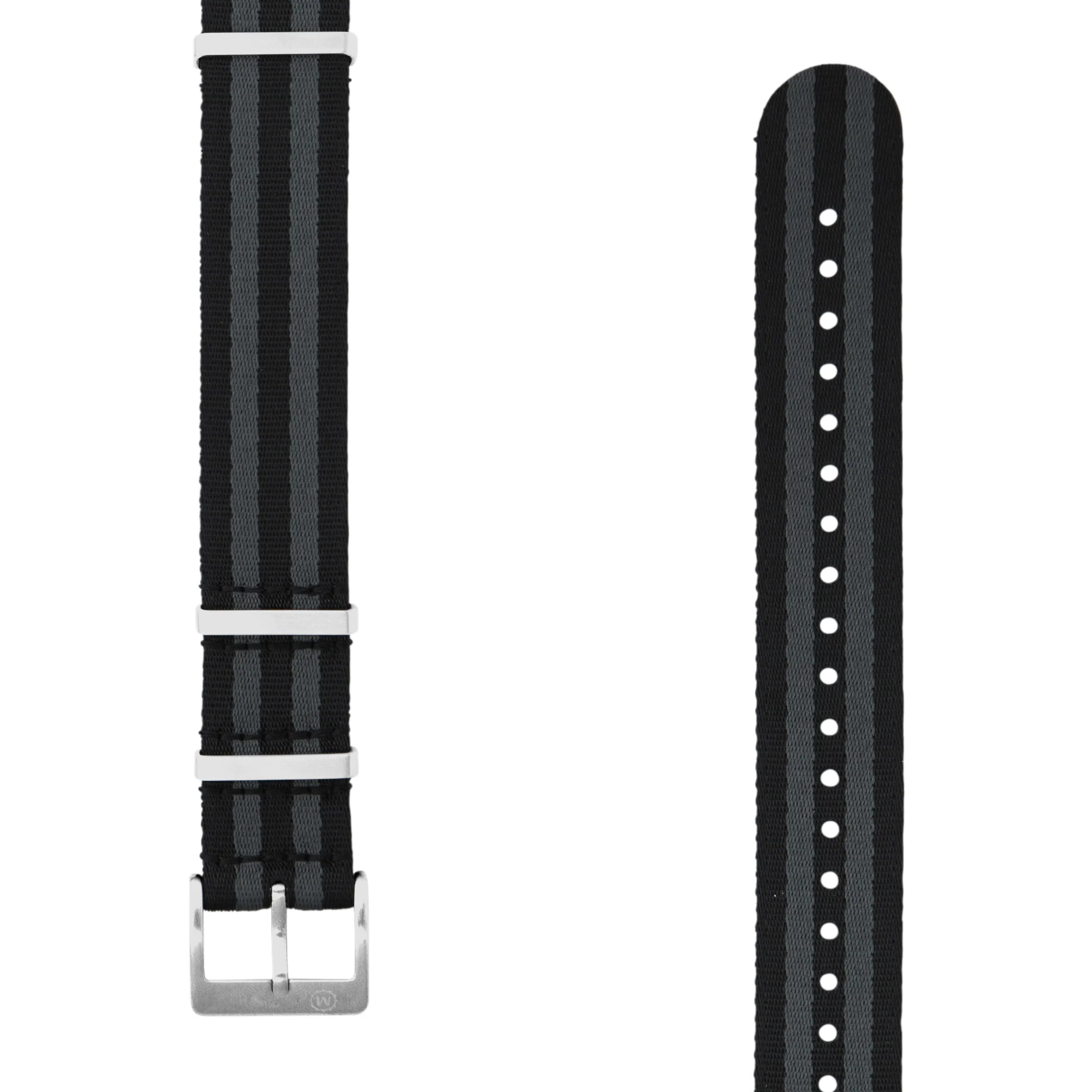 Seat-Belt Weave Nylon DEFSTAN Strap, Black & Grey, 20mm 4 Seat-Belt Weave Nylon DEFSTAN Strap, Black & Grey, 20mm