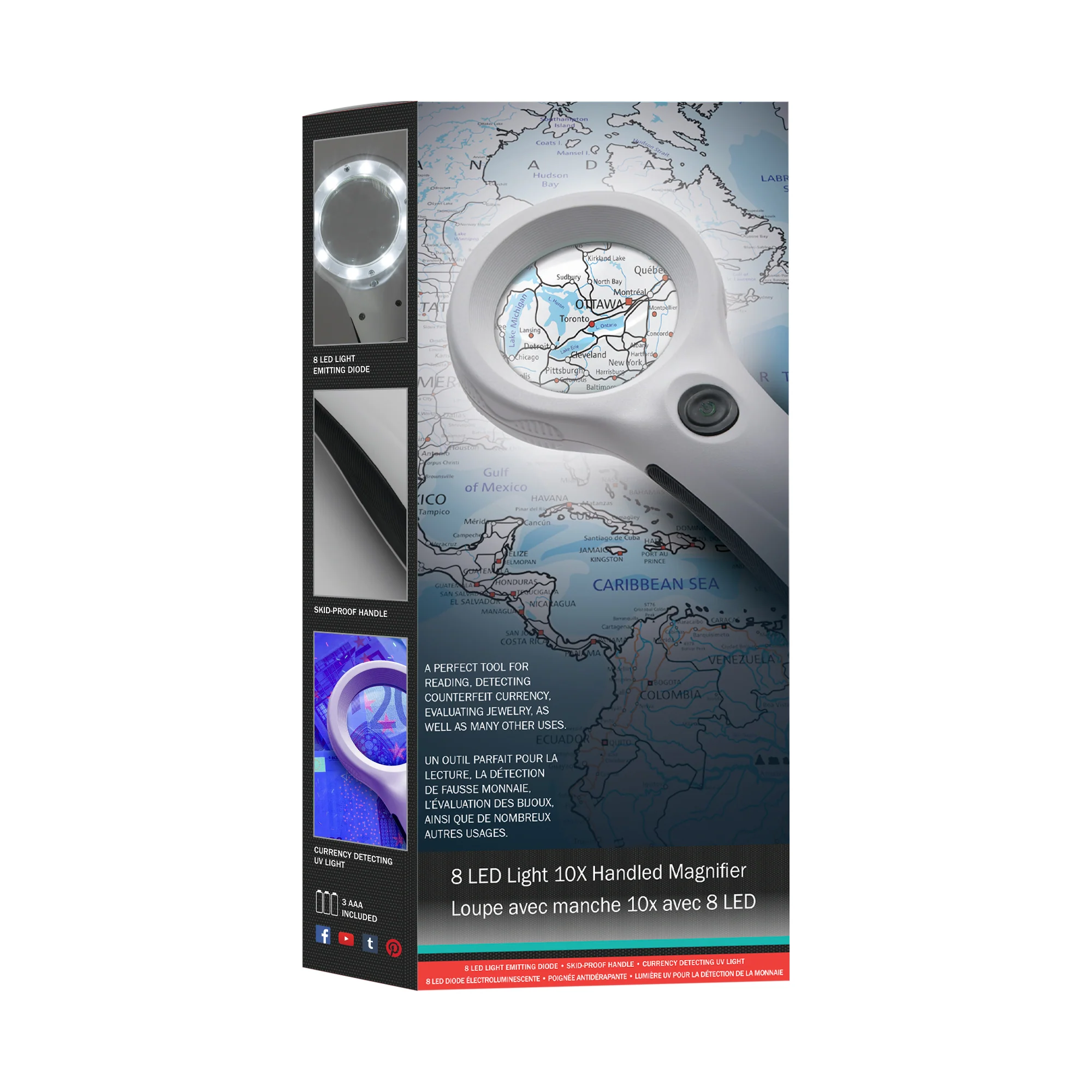 Magnifying Glass with Cyclops, LED, & Black Light 24 Magnifying Glass with Cyclops, LED, & Black Light
