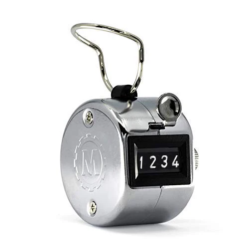 Chrome Handheld Tally Counter with Finger Ring 55 Chrome Handheld Tally Counter with Finger Ring