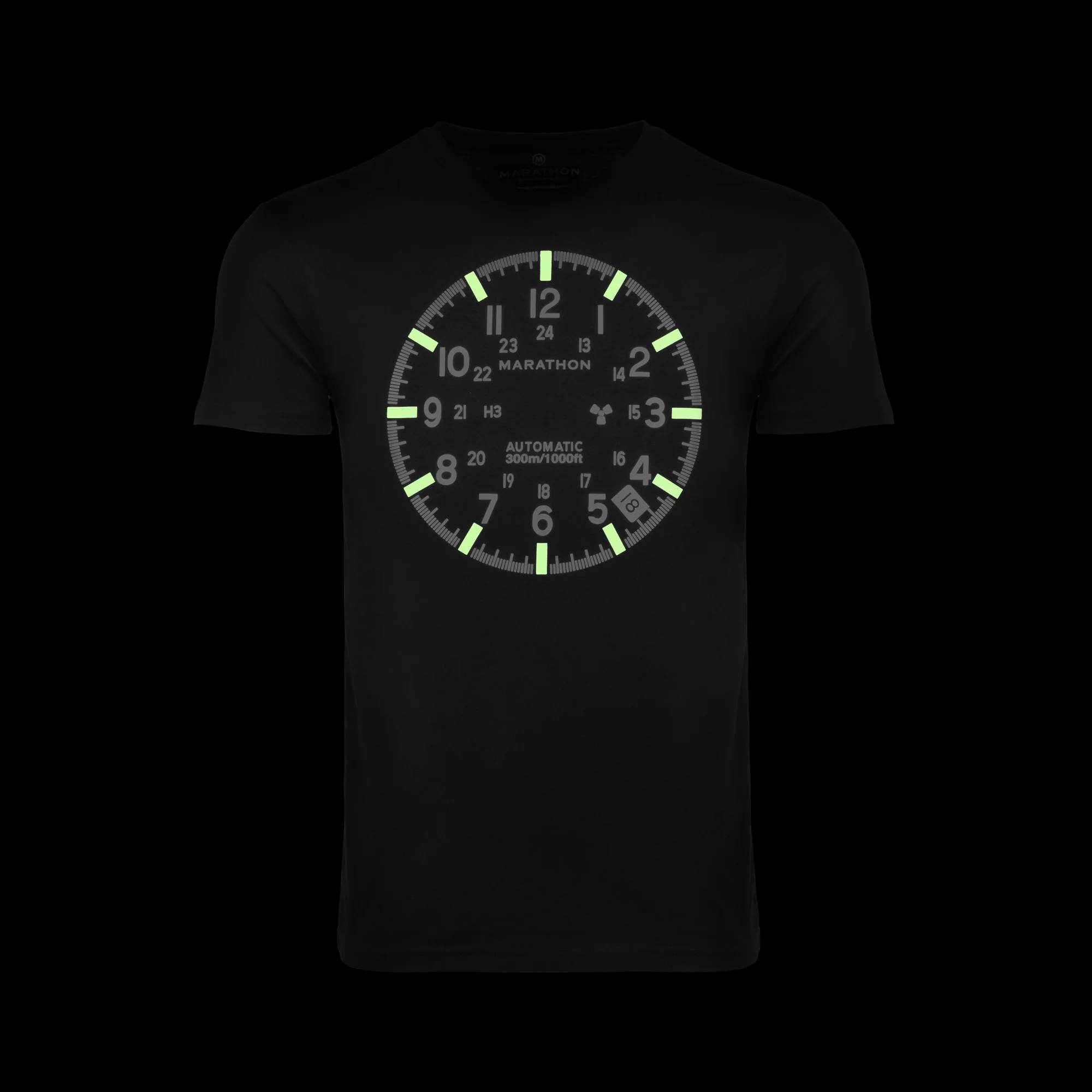 Slim Fit Classic Black Glow Print Marathon Watch GSAR T-Shirt