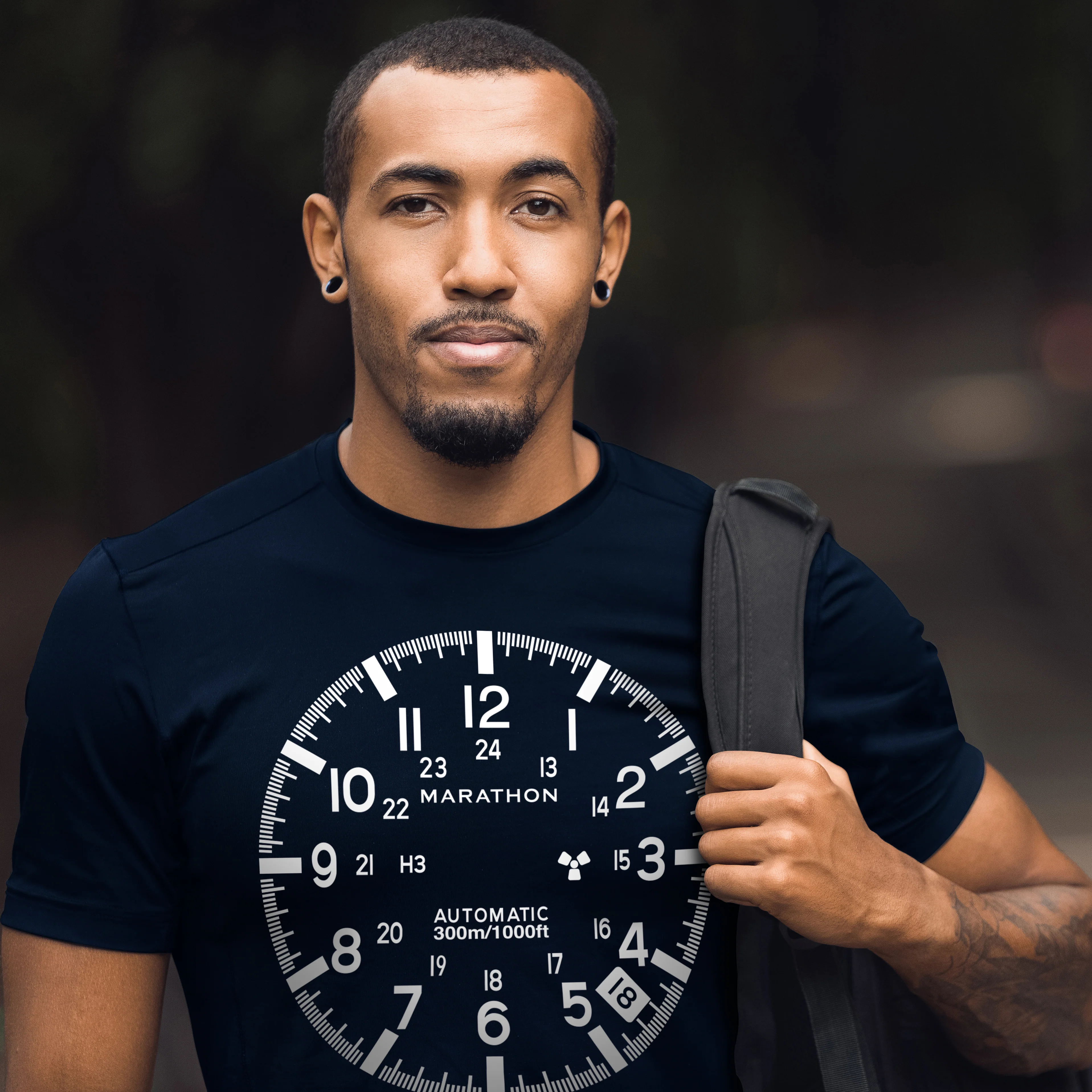 Slim Fit Navy Blue Marathon Watch GSAR T-Shirt