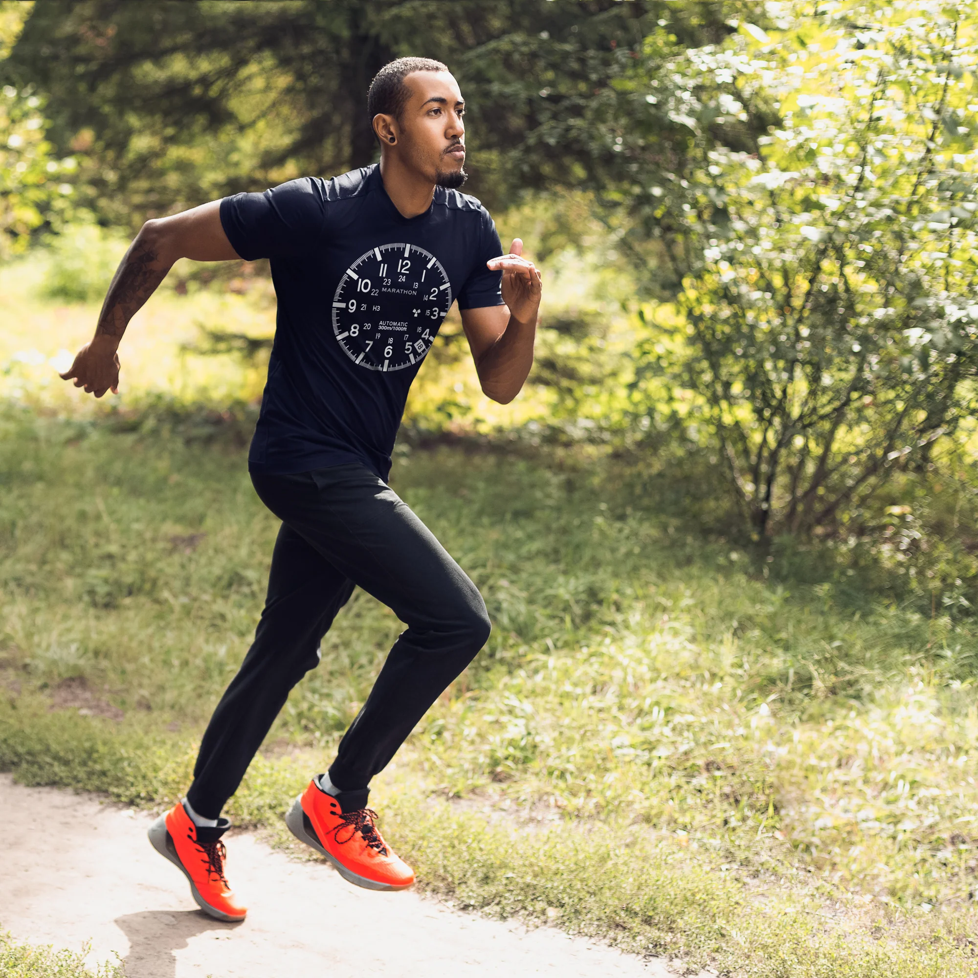 Slim Fit Navy Blue Marathon Watch GSAR T-Shirt