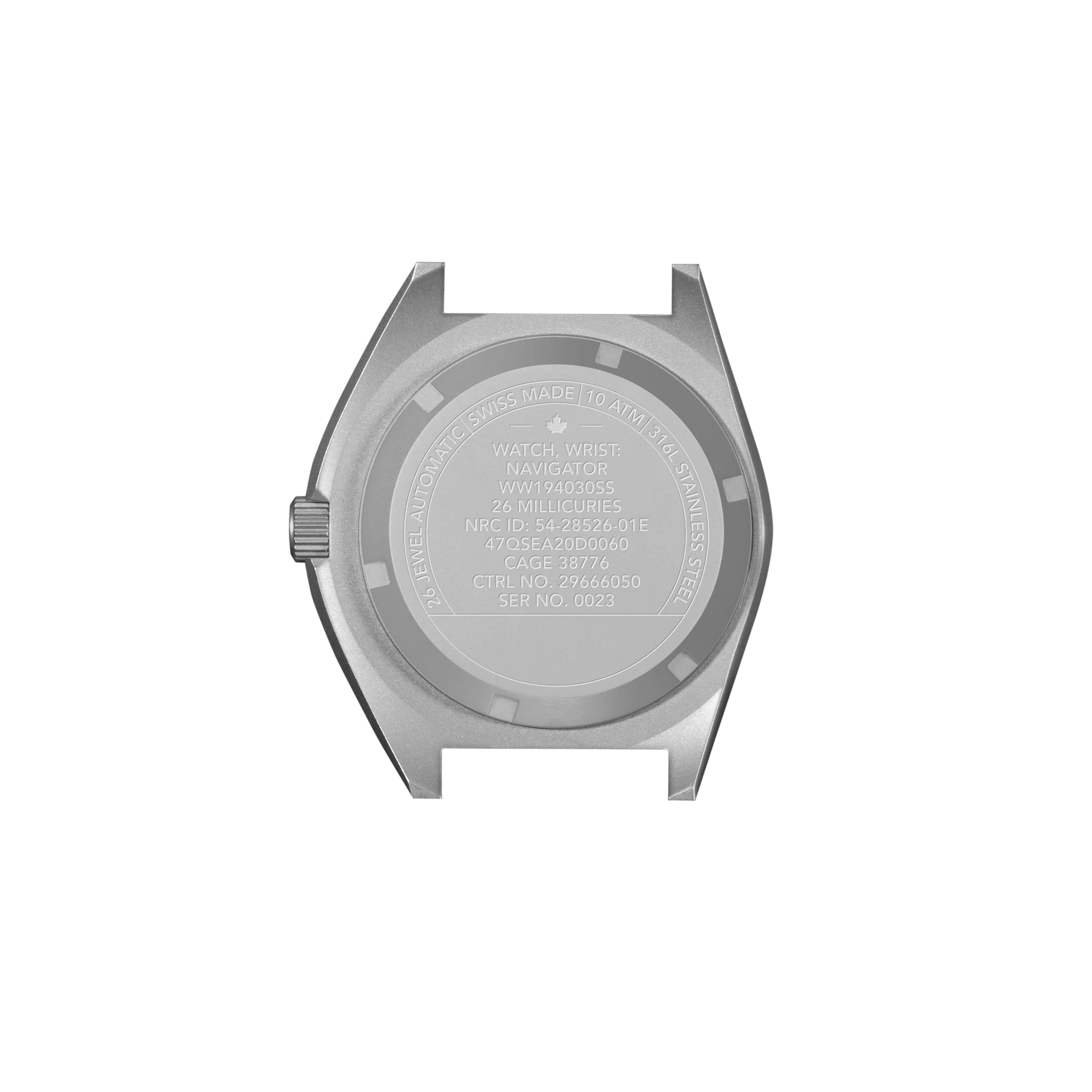 41mm Steel Navigator w/ Date Automatic (SSNAV-D AUTO) on Black 3-Piece Rubber Strap Kit