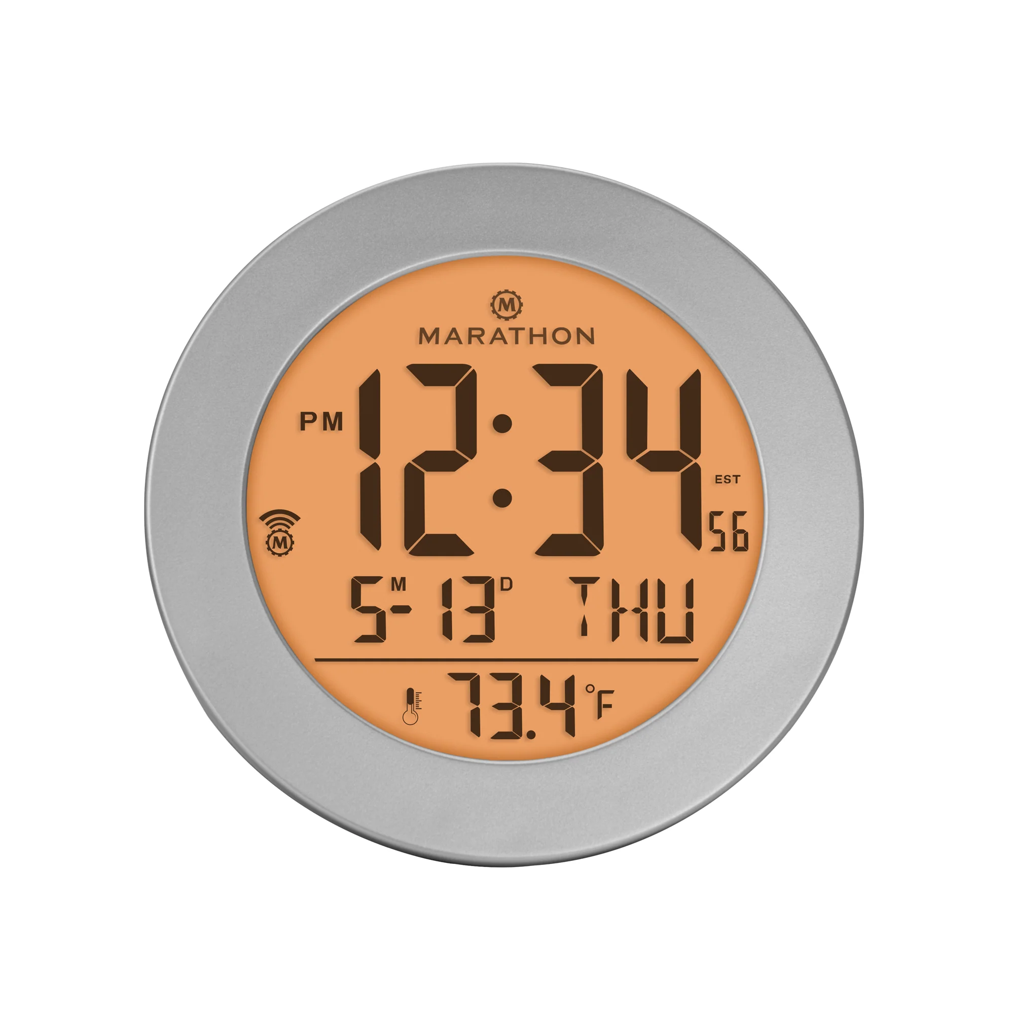3.5 Inch Round Self-Setting Alarm Clock with Push-Button Backlight