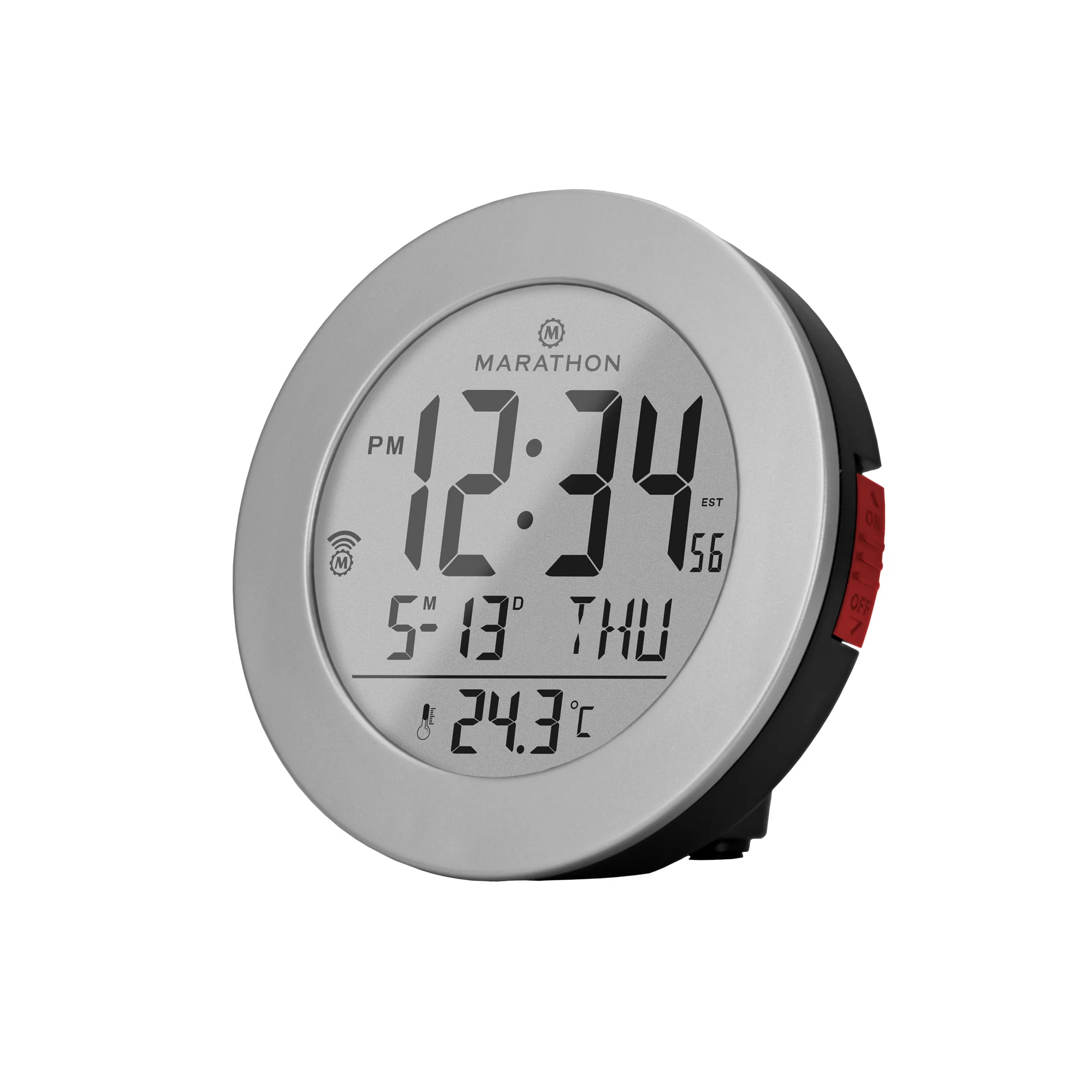 3.5 Inch Round Self-Setting Alarm Clock with Push-Button Backlight