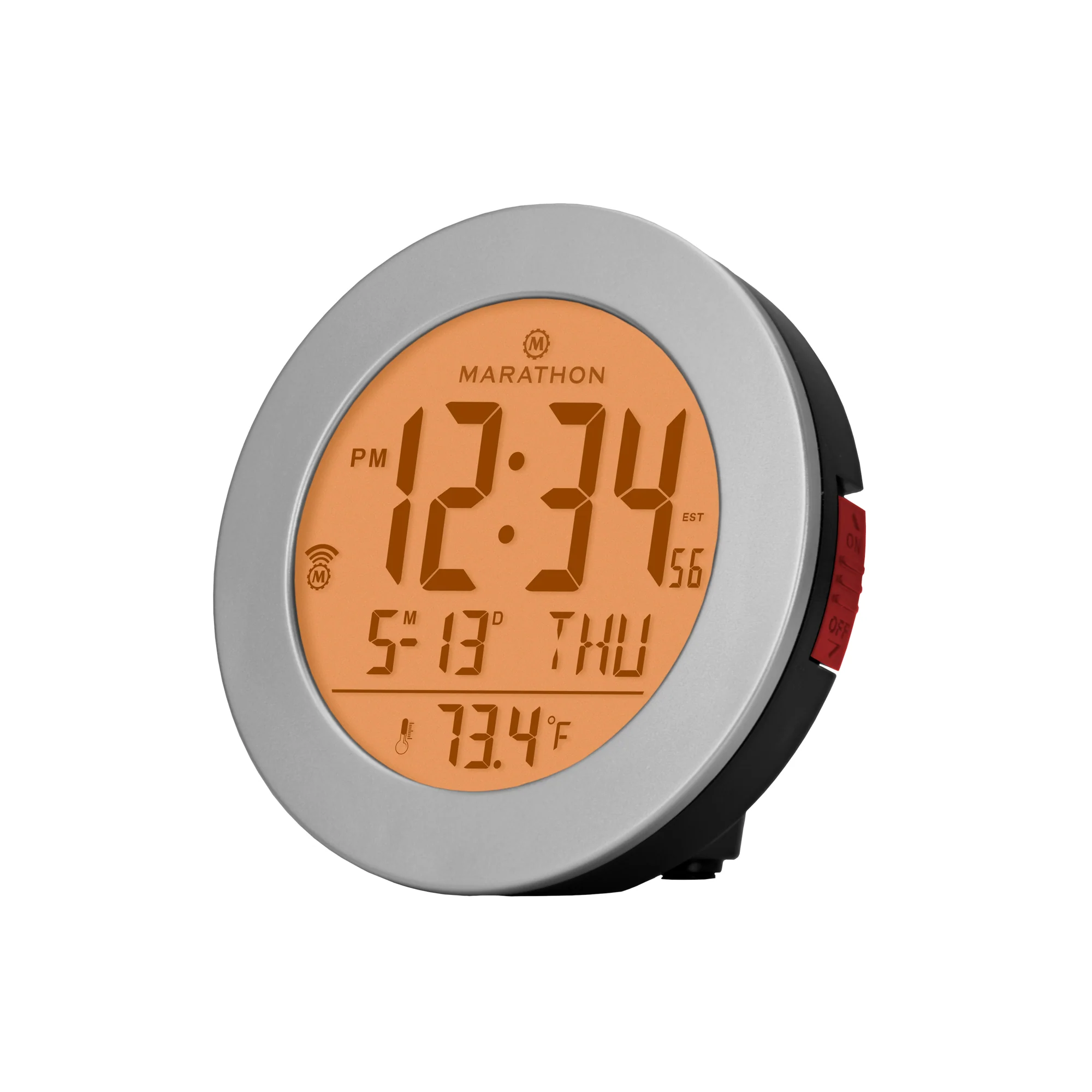 3.5 Inch Round Self-Setting Alarm Clock with Push-Button Backlight