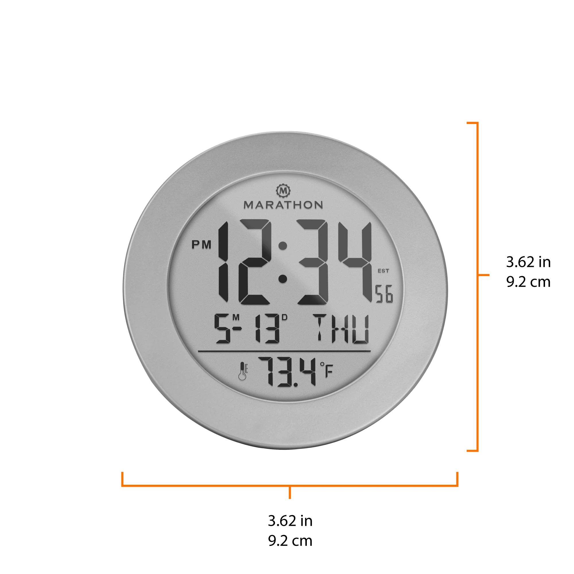 3.5 Inch Round Self-Setting Alarm Clock with Push-Button Backlight