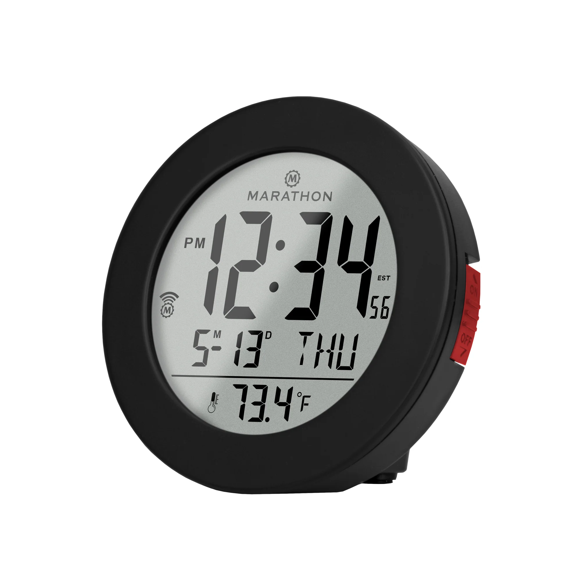 3.5 Inch Round Self-Setting Alarm Clock with Push-Button Backlight