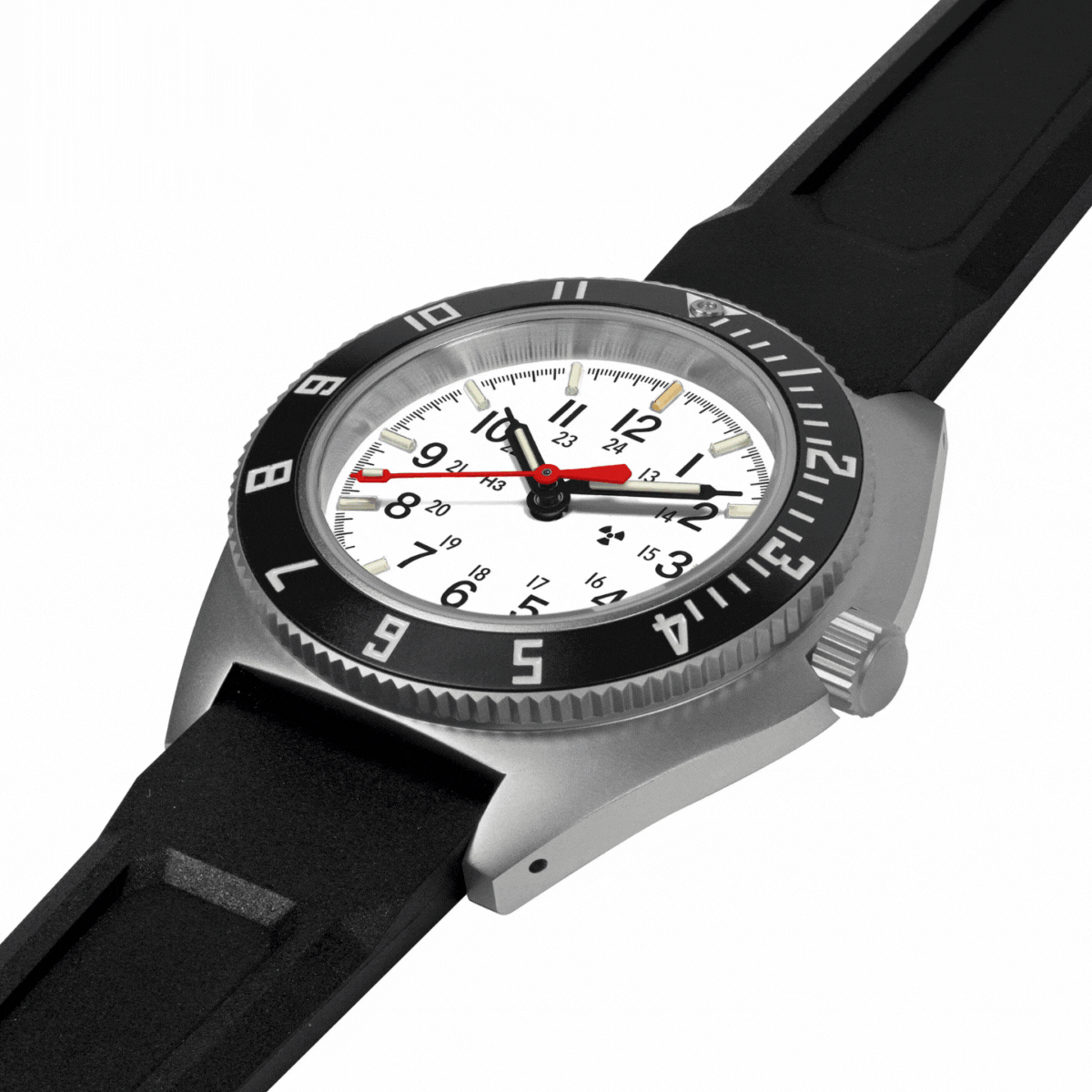 41mm Arctic Steel Navigator Automatic (Arctic SSNAV Auto) on Black 3-Piece Rubber Strap Kit 4 41mm Arctic Steel Navigator Automatic (Arctic SSNAV Auto) on Black 3-Piece Rubber Strap Kit