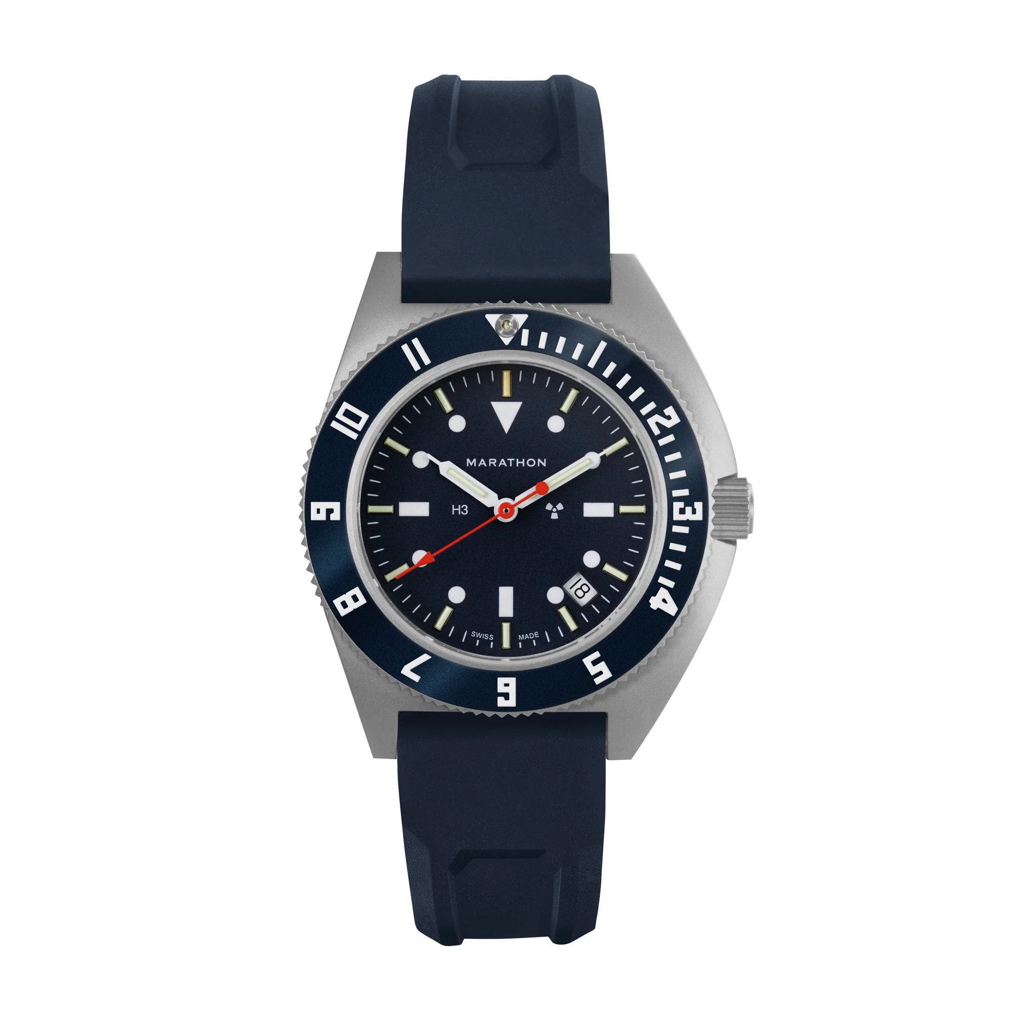 41mm Blue Steel Navigator w/Date (SSNAV-D) on Blue 3-Piece Rubber Strap Kit