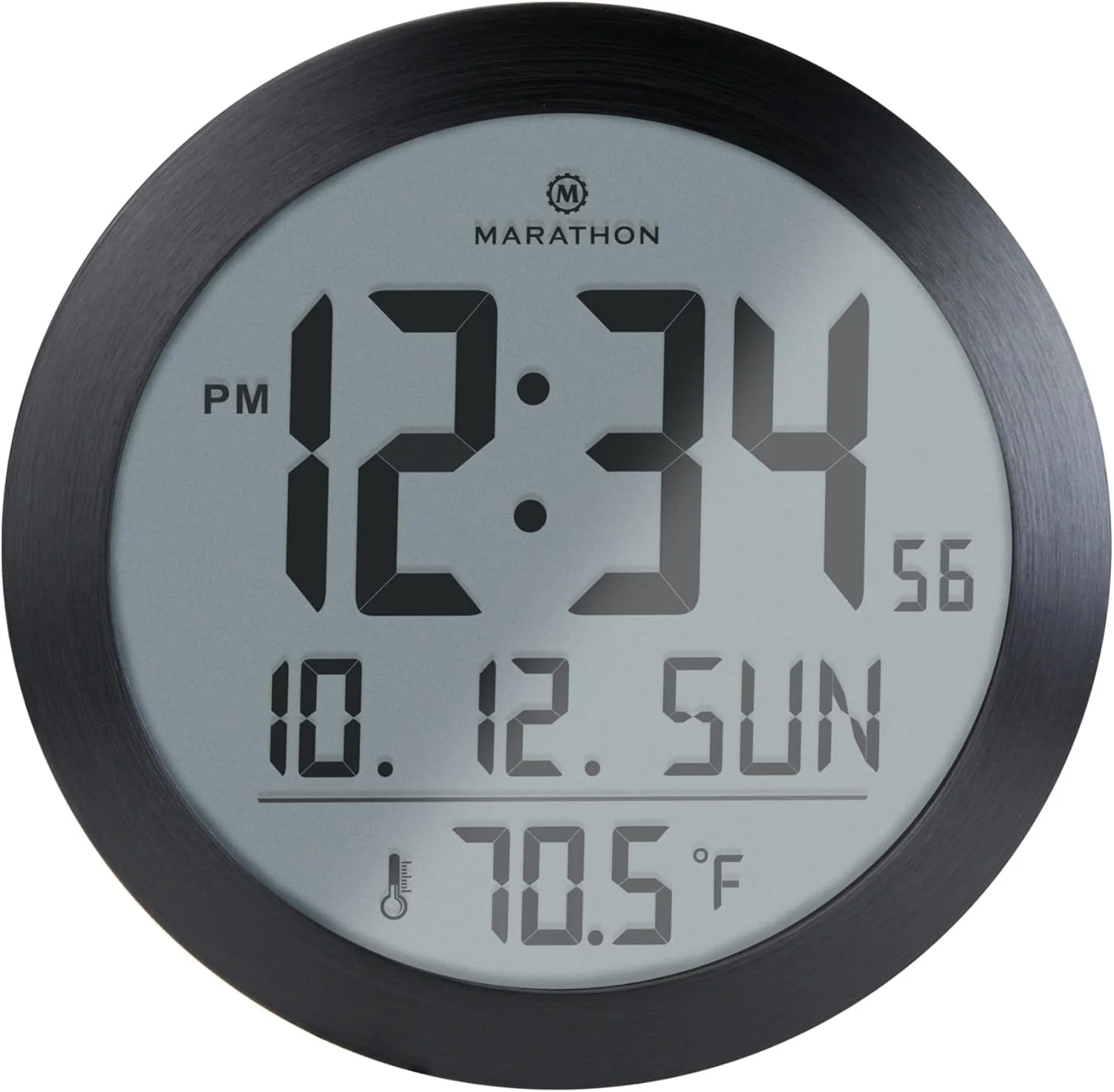 8 Inch Round Digital Wall Clock with Date & Indoor Temperature