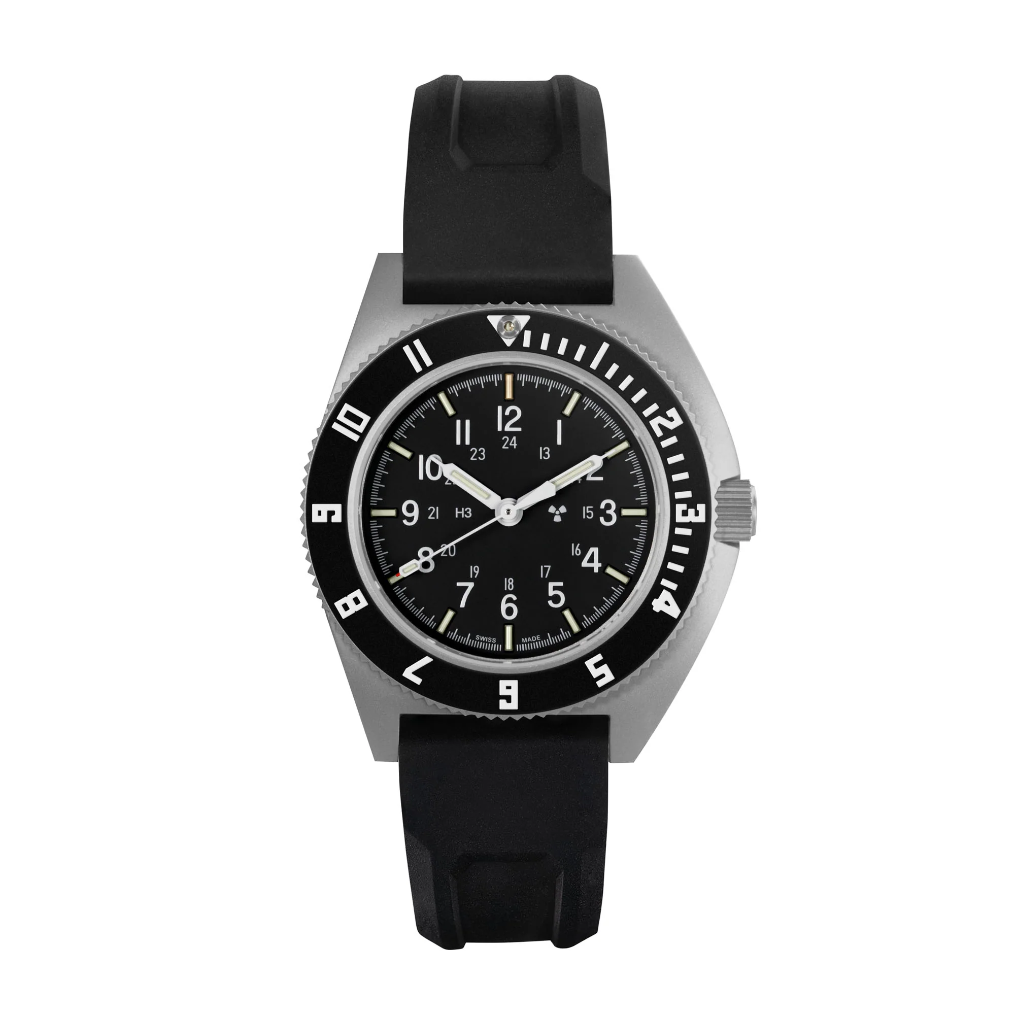 41mm Steel Navigator Automatic (SSNAV Auto) on 3-Piece Rubber Strap Kit