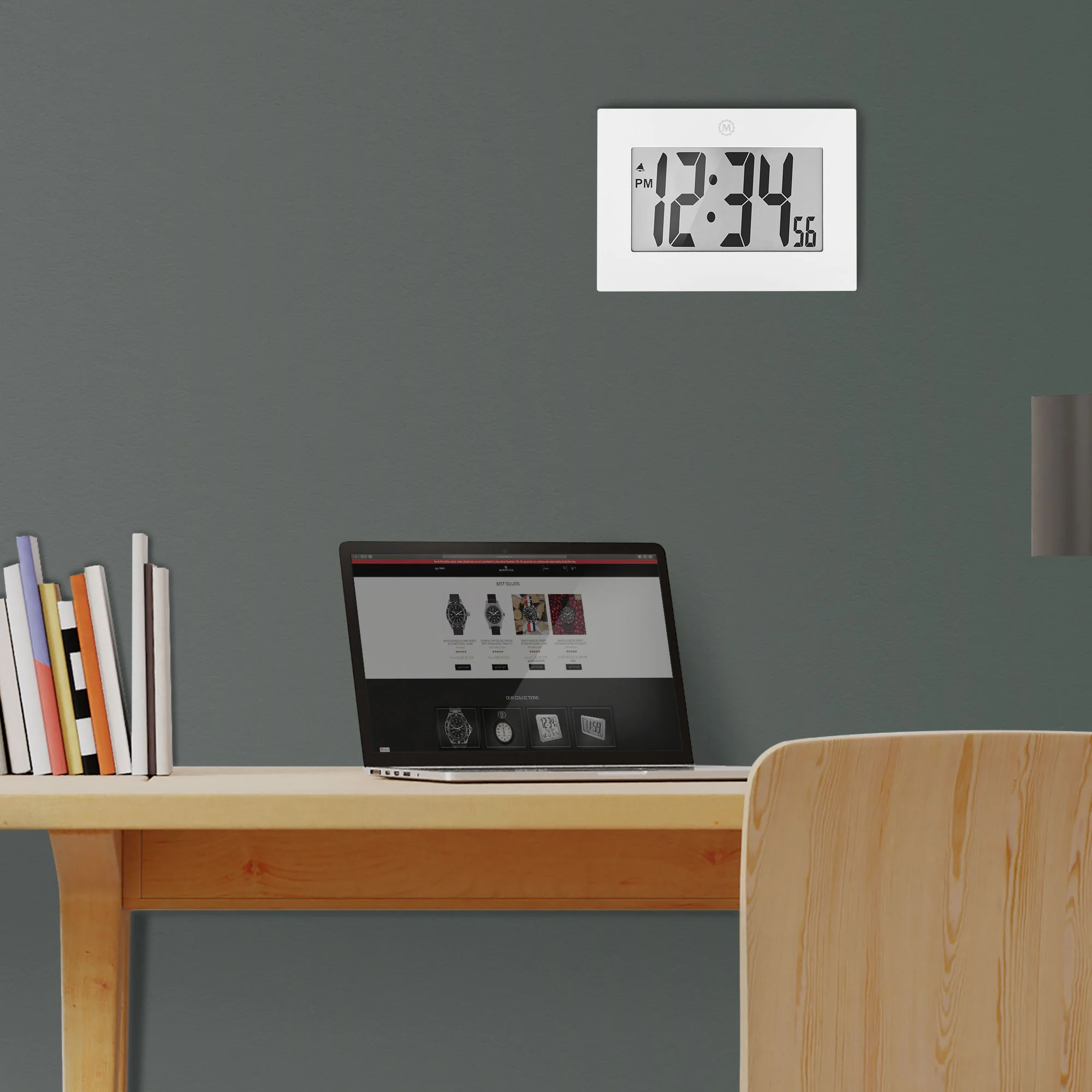 Clock, Large LCD display, white color (5/10)