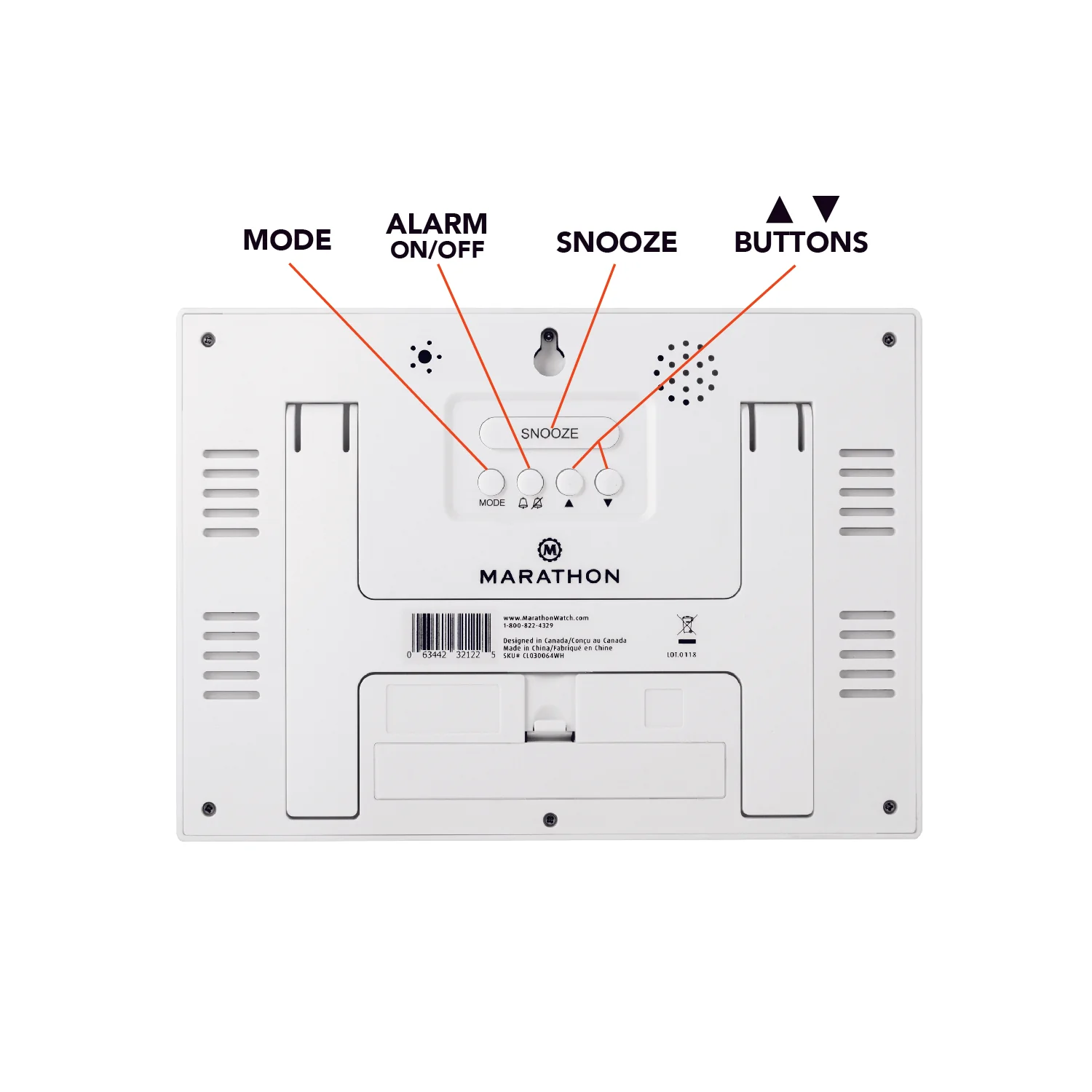 Clock, Large LCD display, white color (5/10)