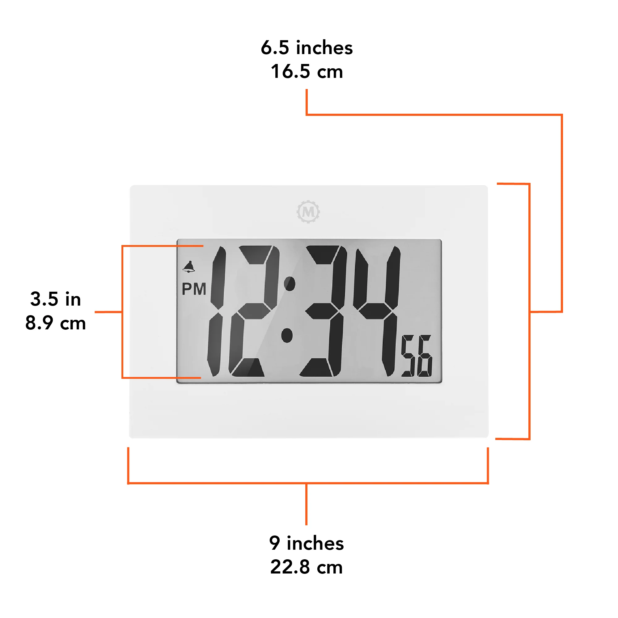 Clock, Large LCD display, white color (5/10)