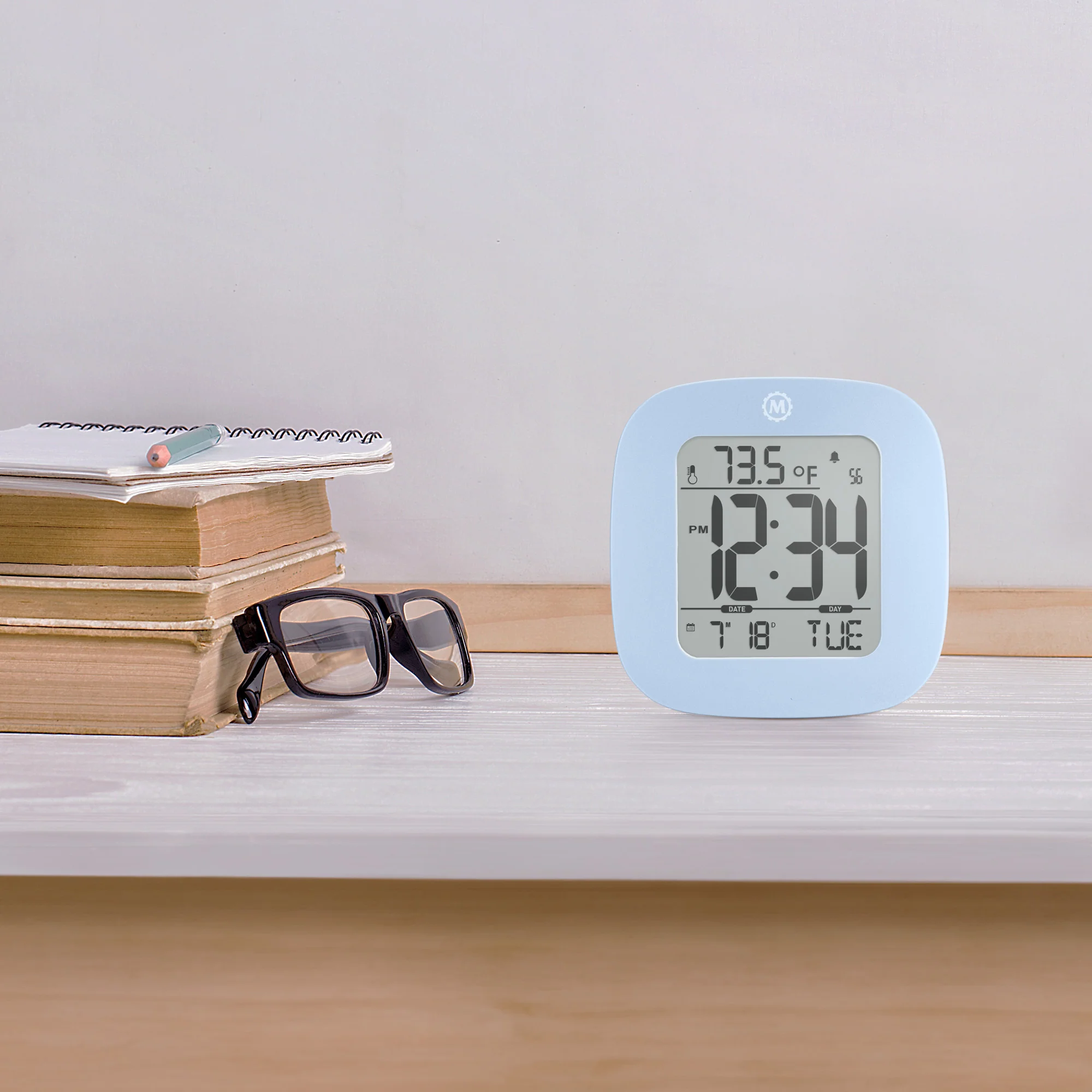 Clock, LCD, Alarm, Mini, Blue (25/50)