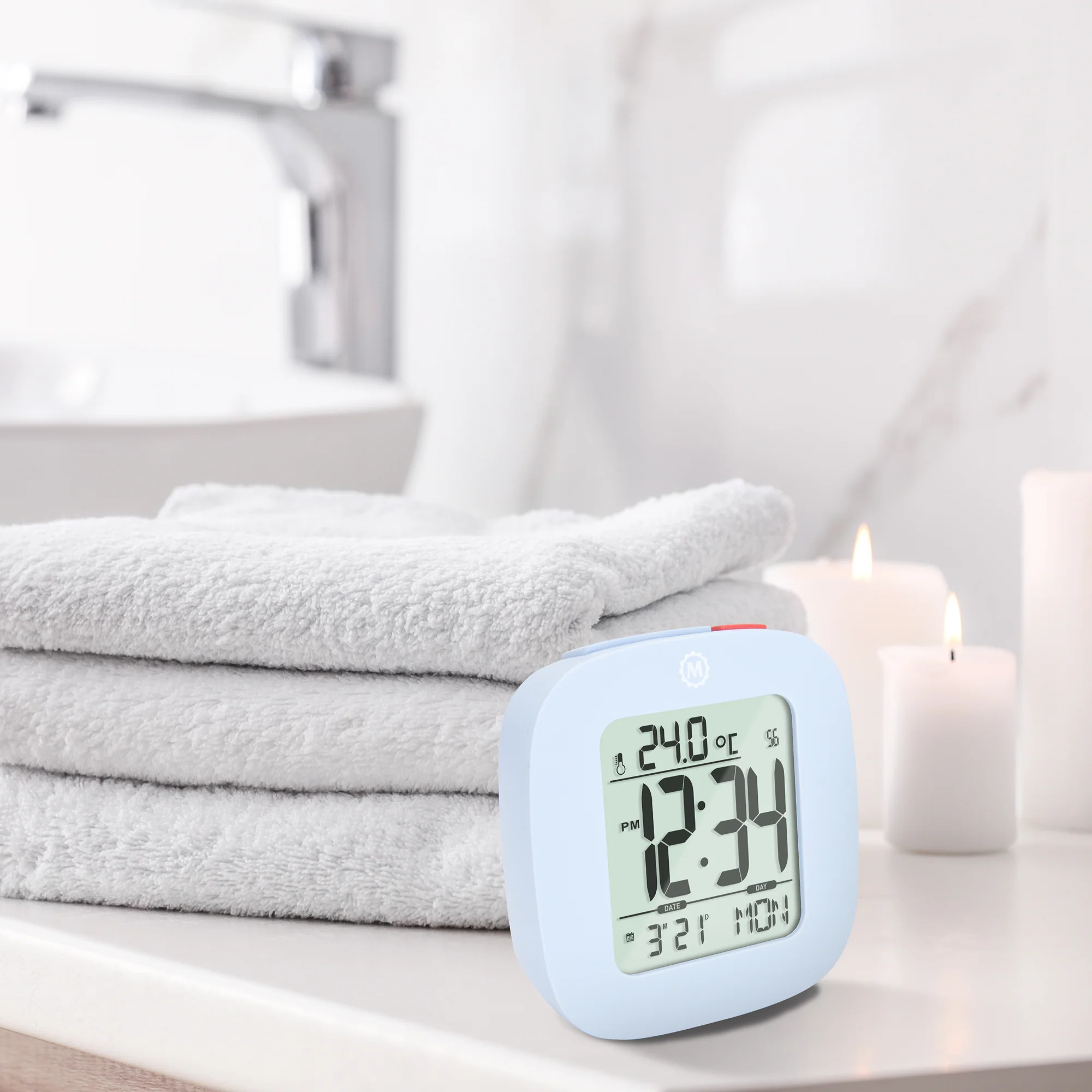 Clock, LCD, Alarm, Mini, Blue (25/50)