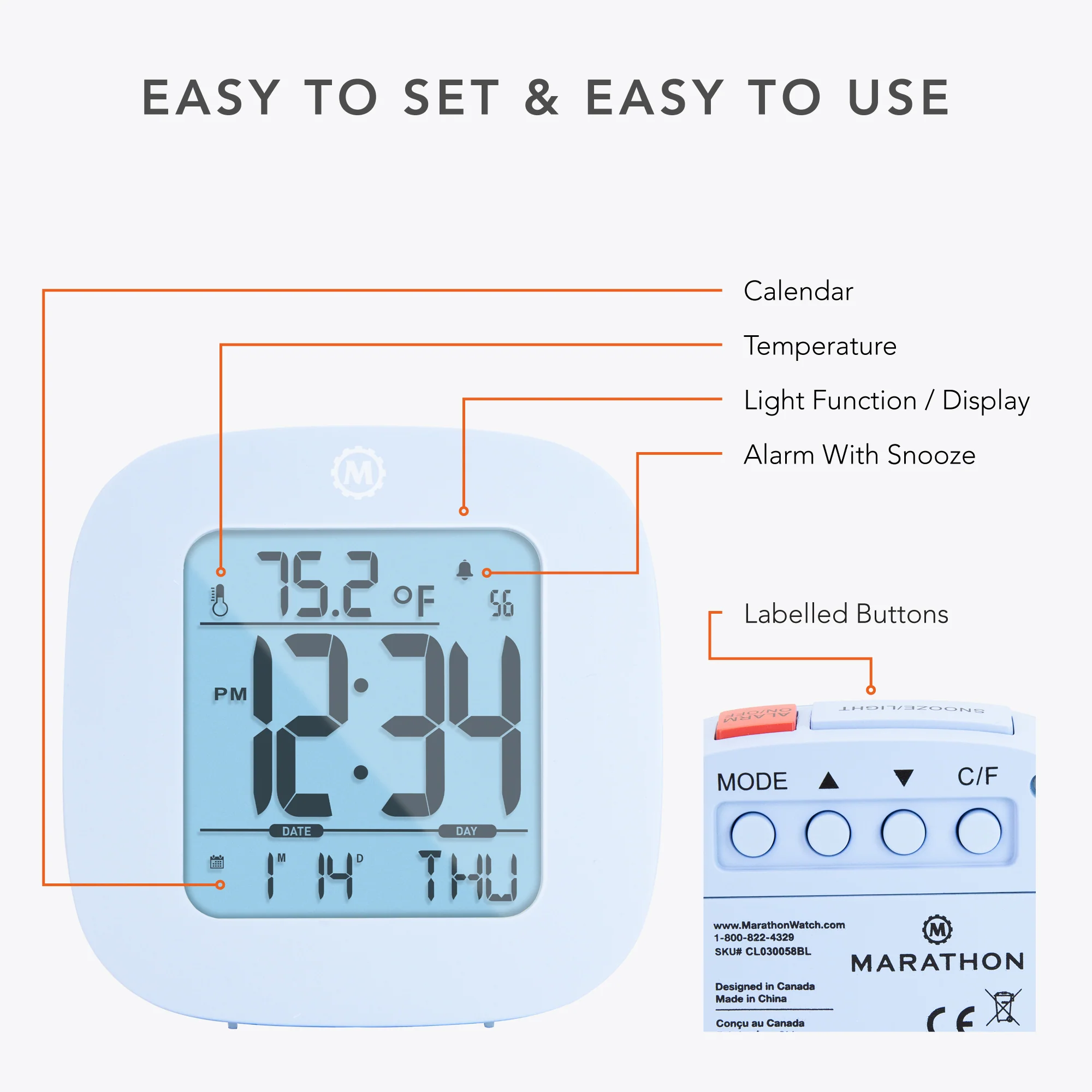 Clock, LCD, Alarm, Mini, Blue (25/50)