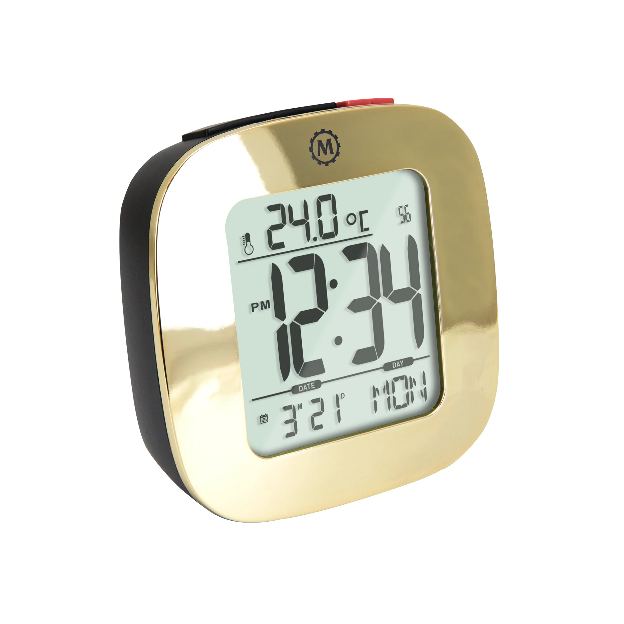 Clock, LCD, Alarm, Mini, gold color (25/50)