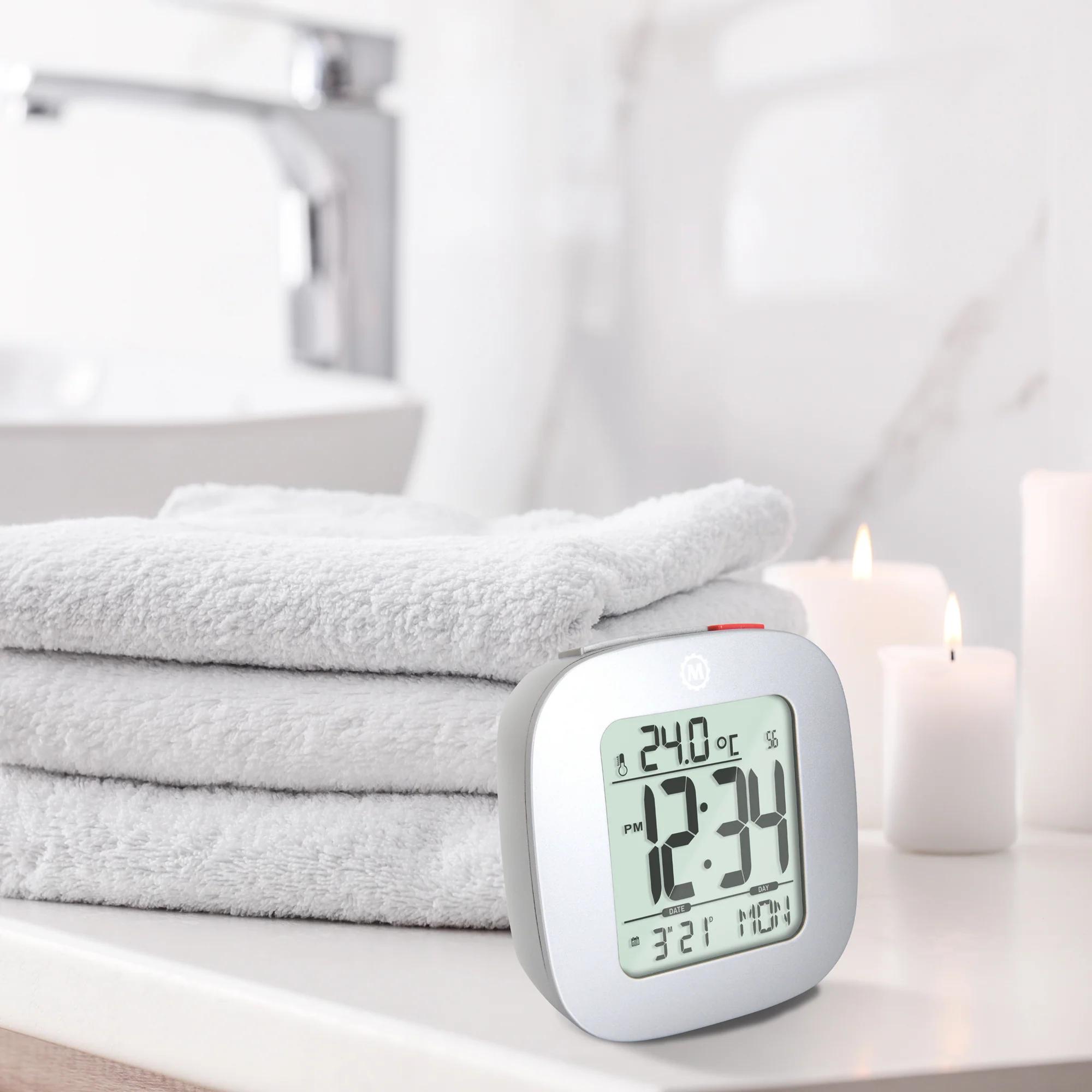 Clock, LCD, Alarm, Mini, Graphite Grey (25/50)