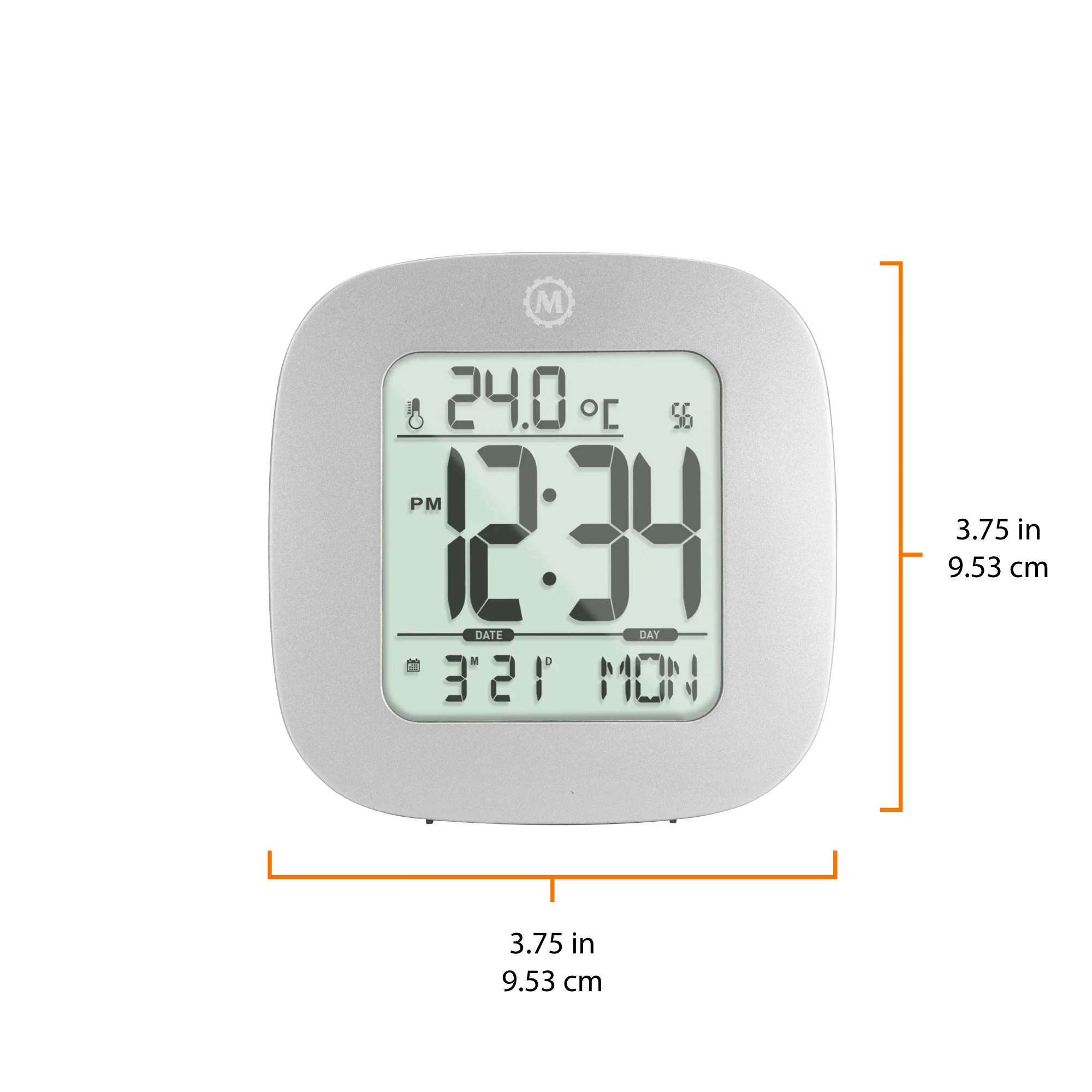 Clock, LCD, Alarm, Mini, Graphite Grey (25/50)